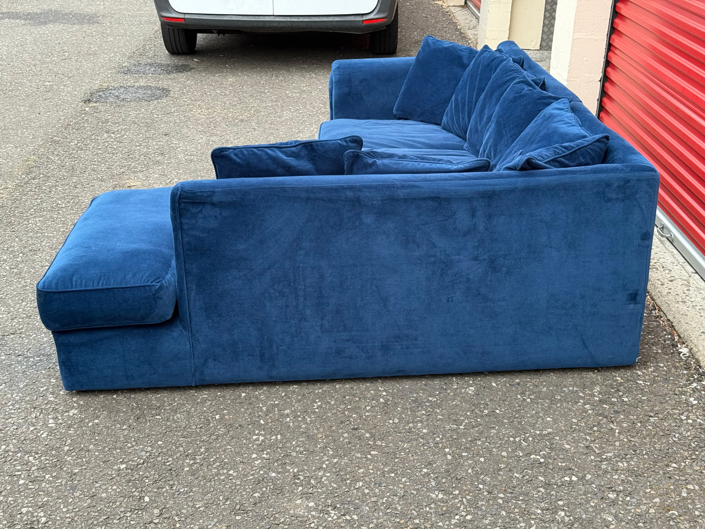 Blue Velvet Corner Sofa