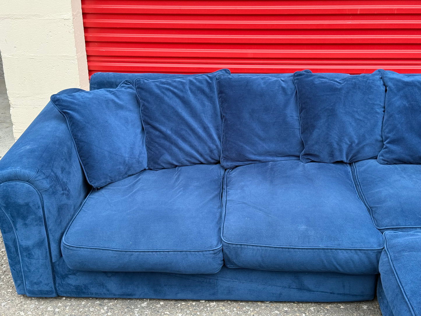 Blue Velvet Corner Sofa