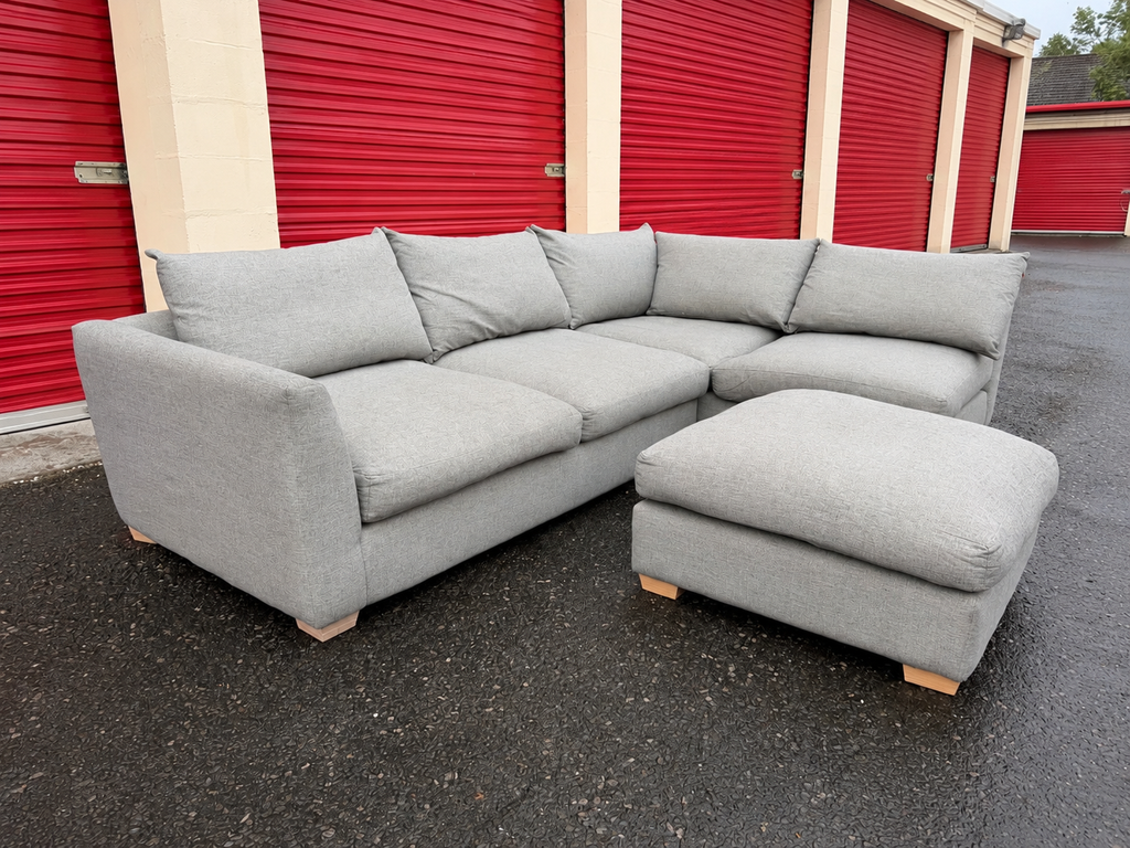 Grey Sofa Workshop Corner Sofa & Foot Stool
