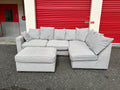 Furniture Village Grey Corner Sofa & Footstool