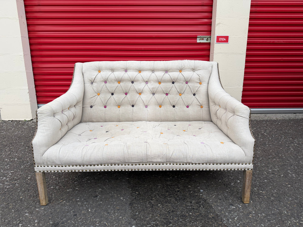 Handmade Linen 2 Seater Sofa