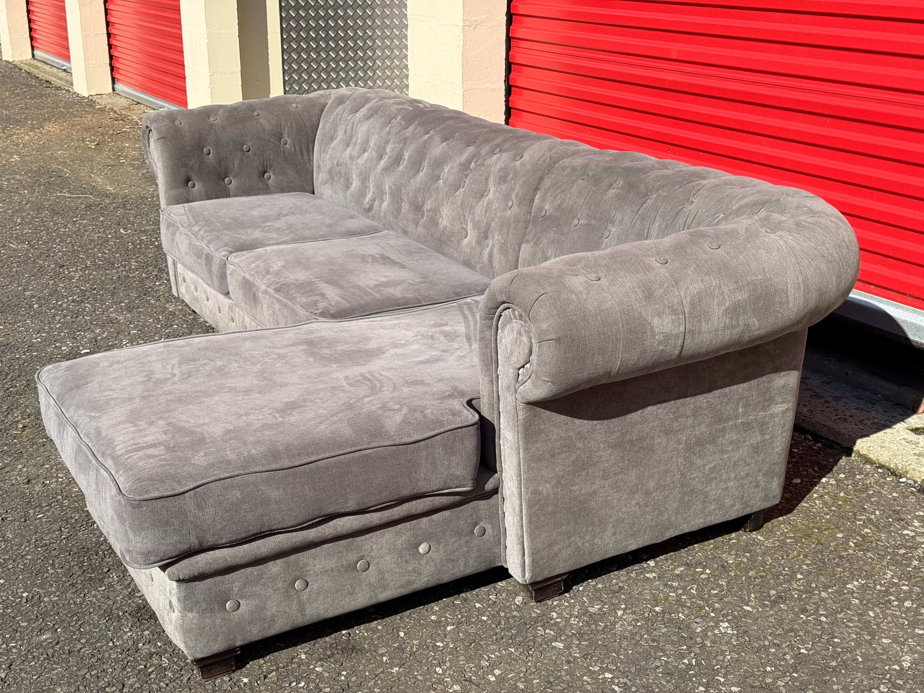 Grey Chesterfield Corner Sofa
