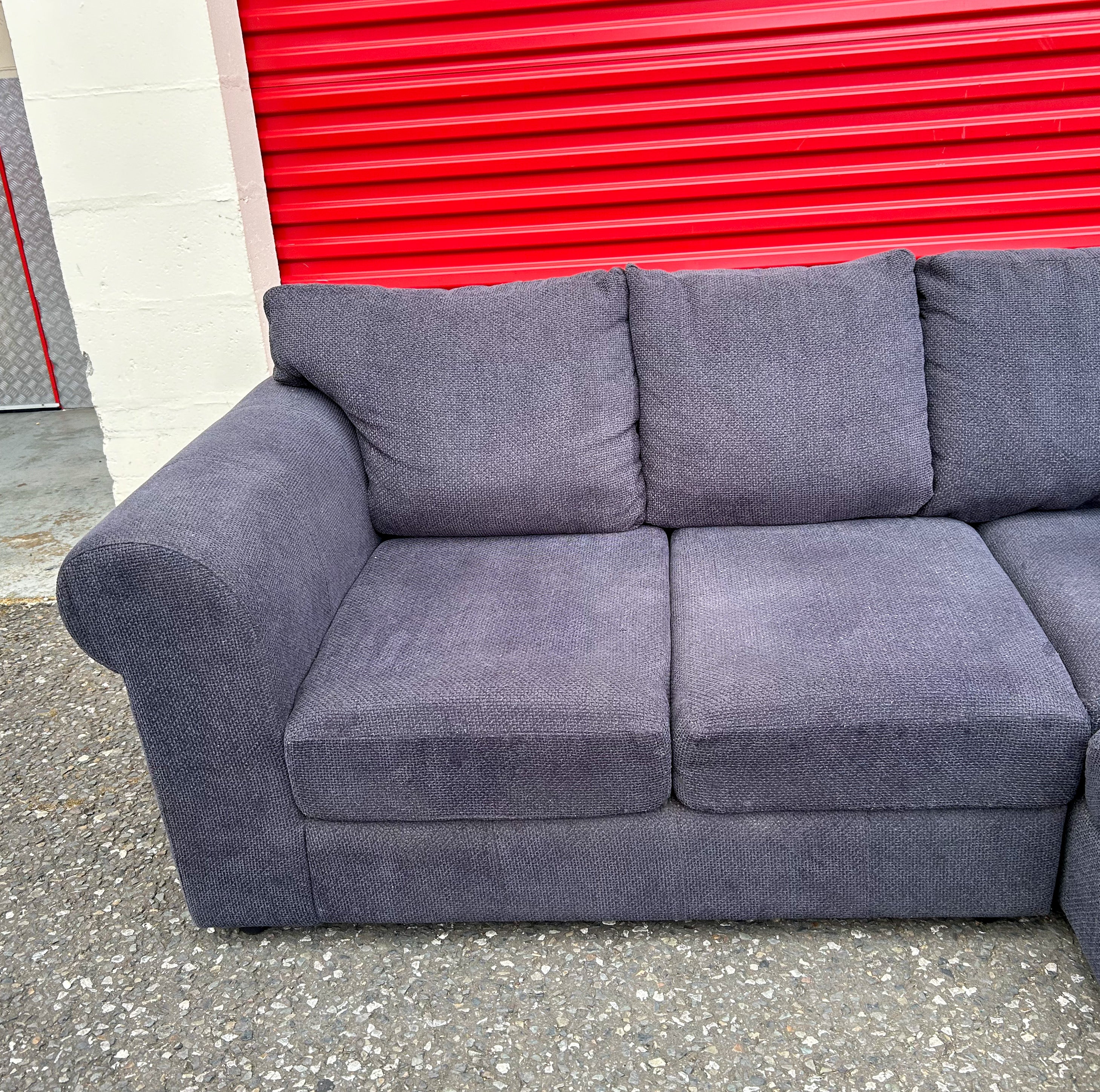 Dark Grey Fabric Corner Sofa
