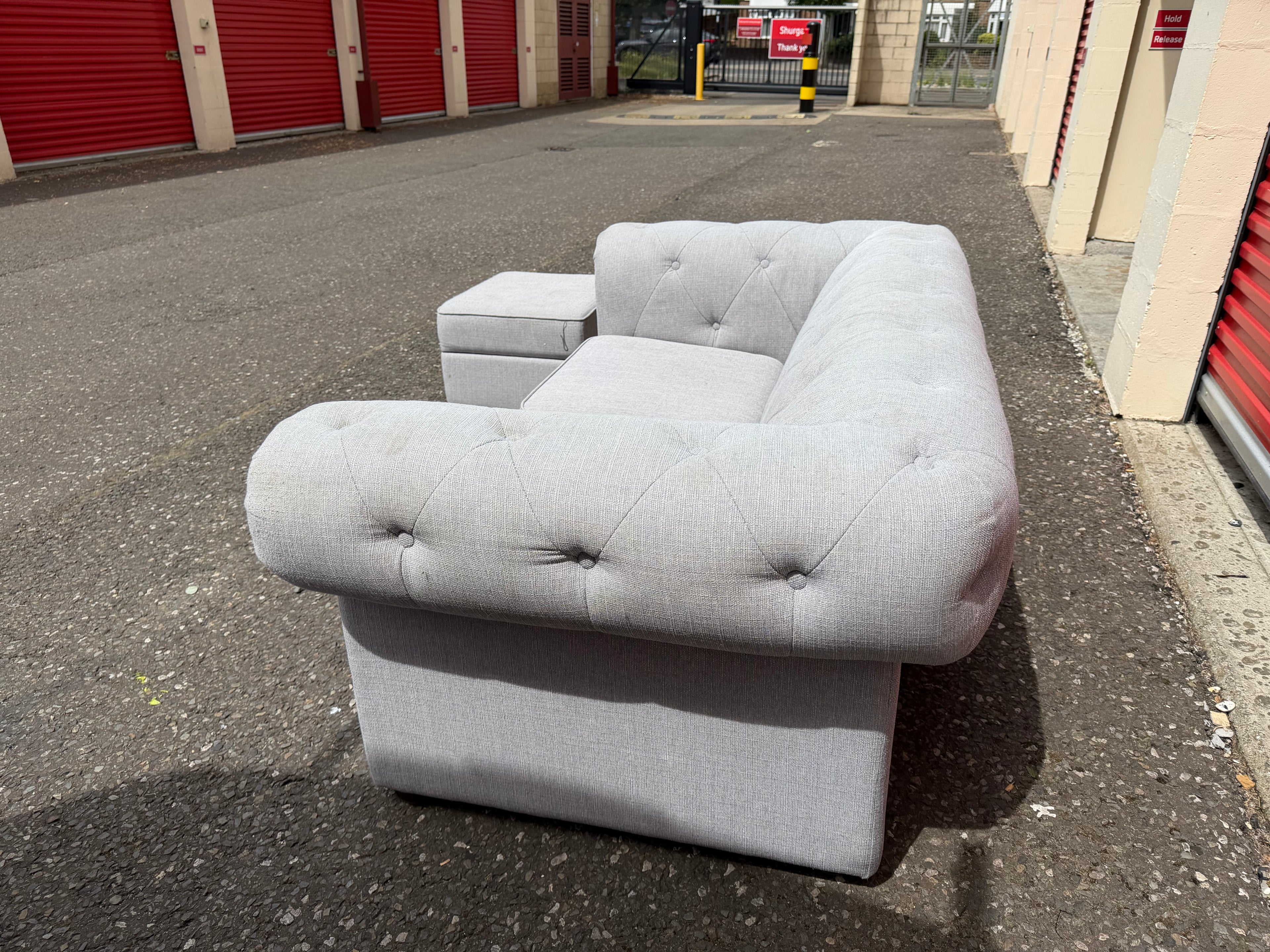 John Lewis Chesterfield 2 Seater Sofa & Storage Footstool