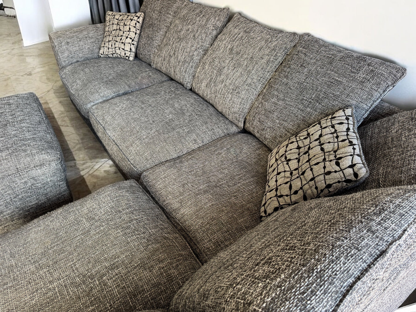 Furniture Village Corner Sofa + Stool