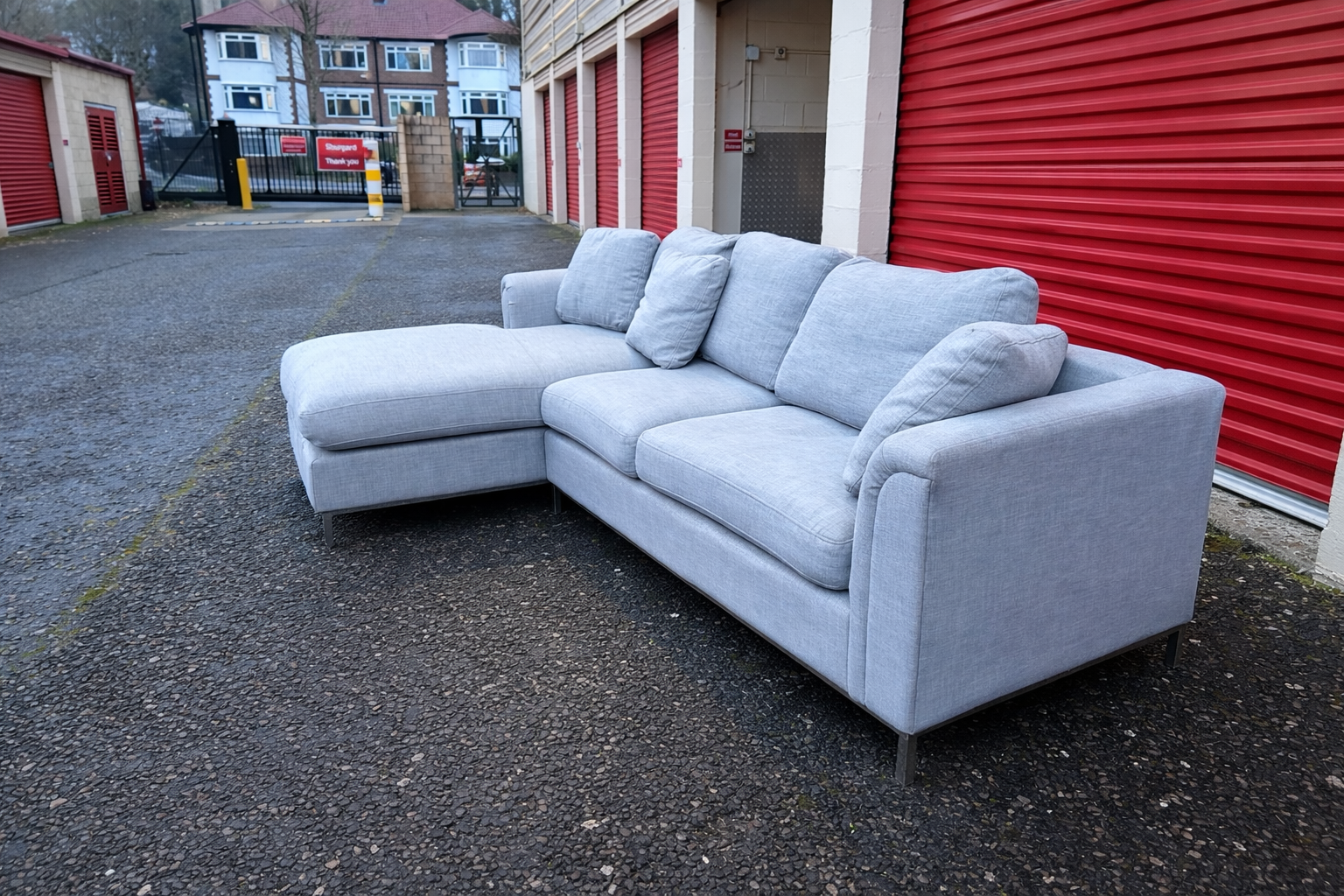 Daals Grey/Pale Blue L Shape Sofa