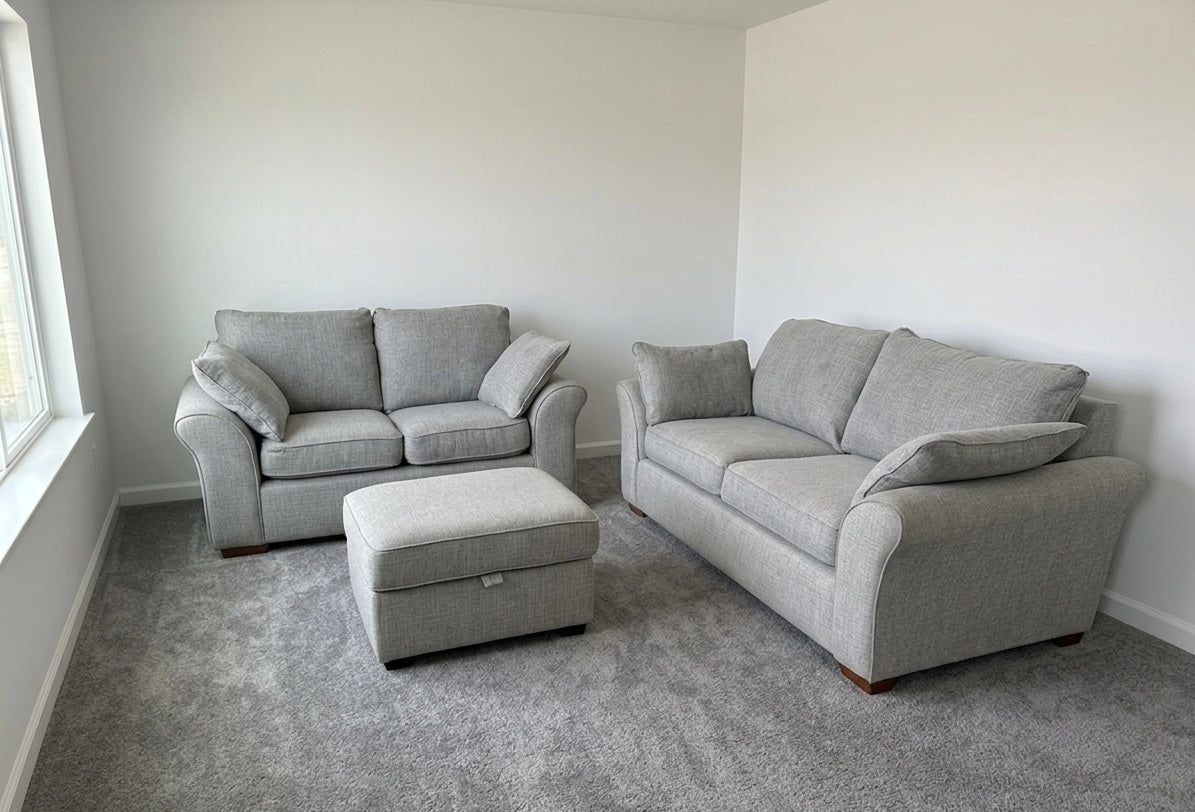 Next Sofa Set - 3 Seater, 2 Seater & Footstool