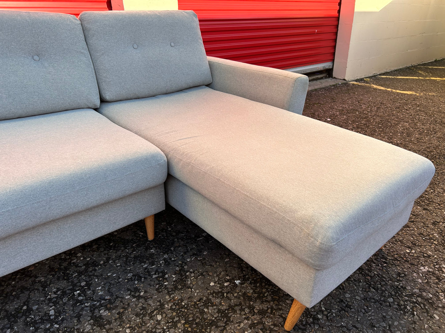 Light Blue L Shape Sofa