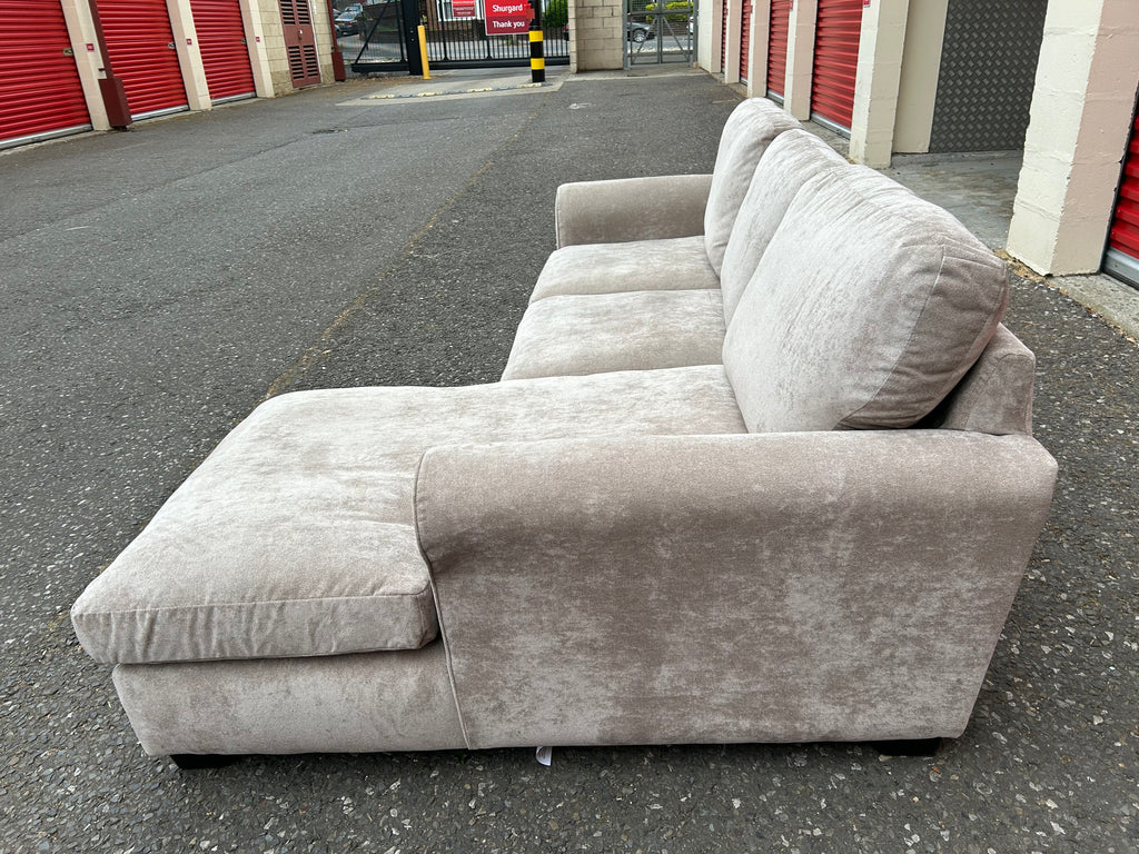 Habitat Beige Chenille Corner Sofa