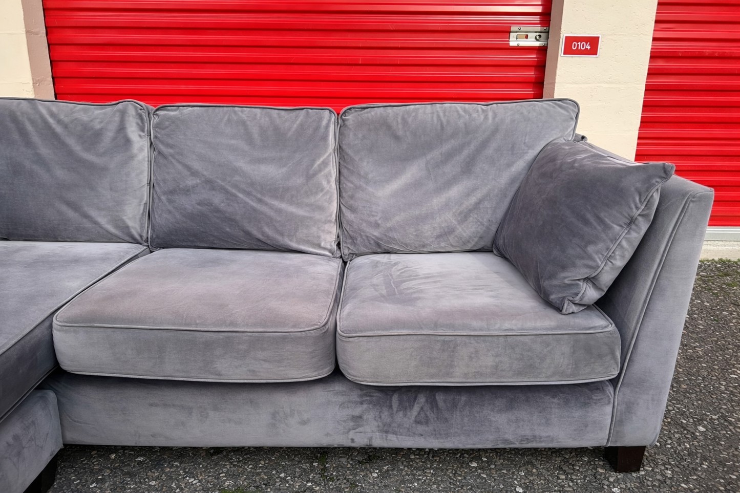 John Lewis Grey Velvet Corner Sofa