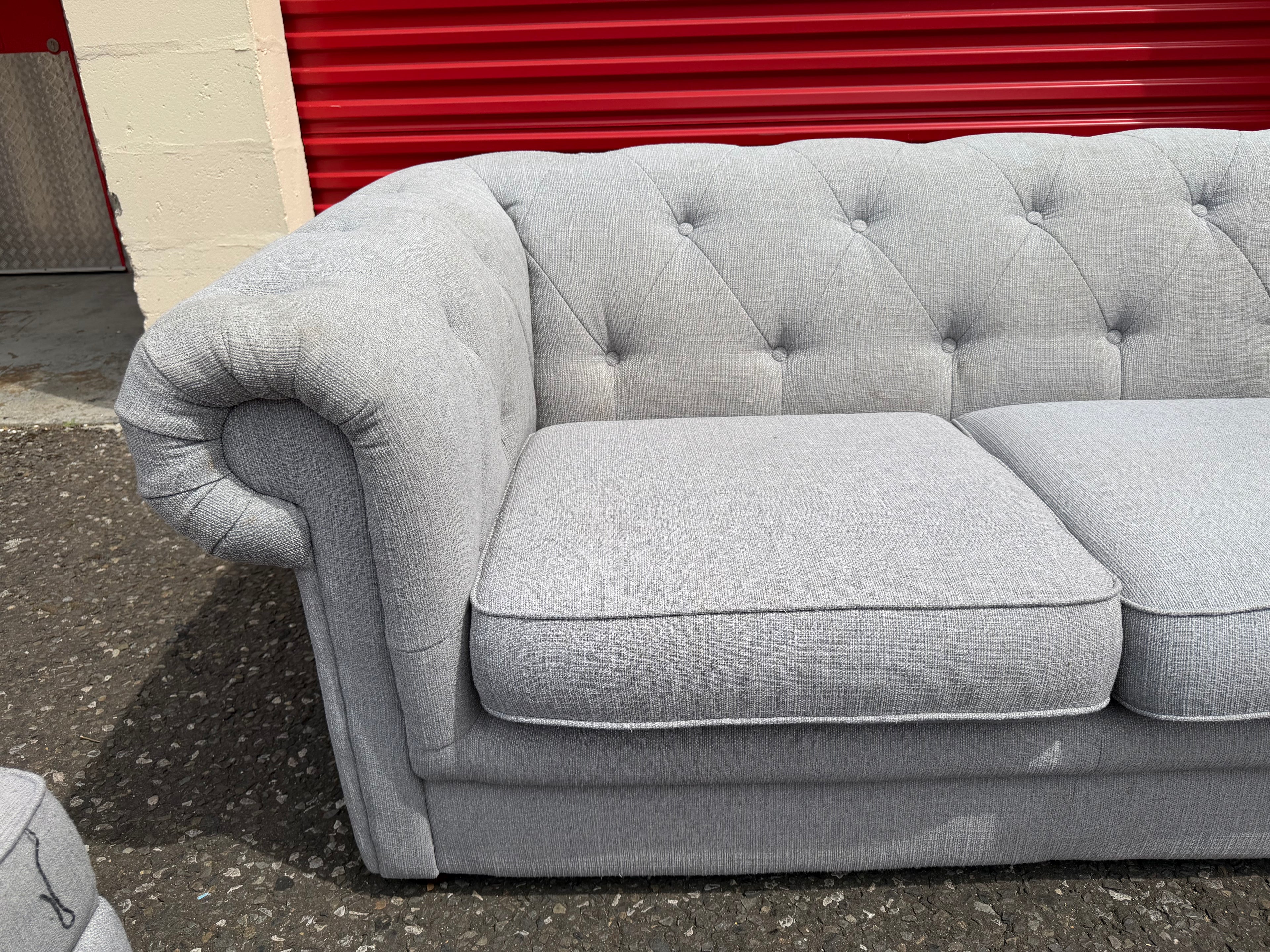 John Lewis Chesterfield 2 Seater Sofa & Storage Footstool