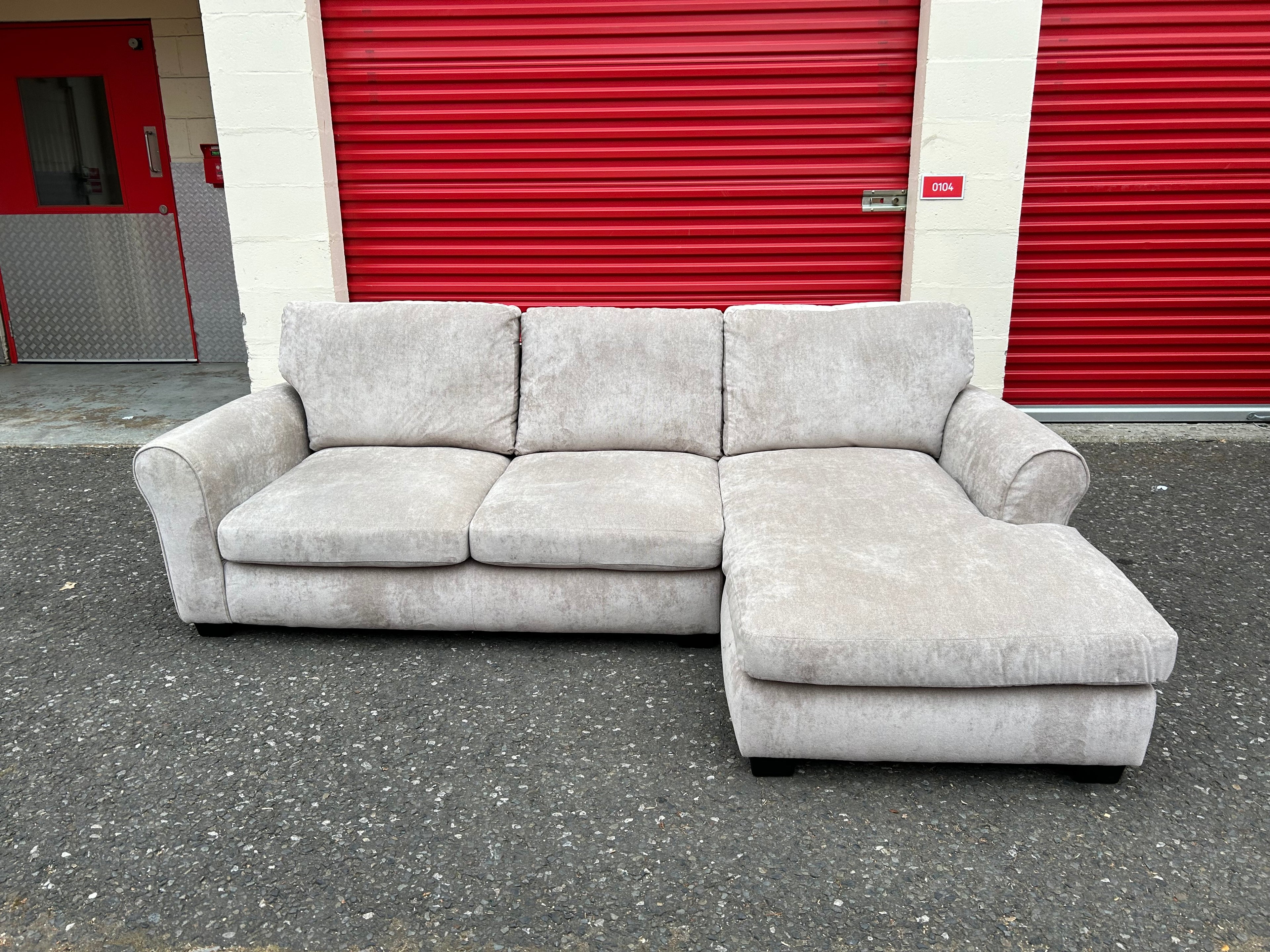 Habitat Beige Chenille Corner Sofa