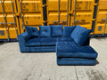 Blue Velvet Corner Sofa