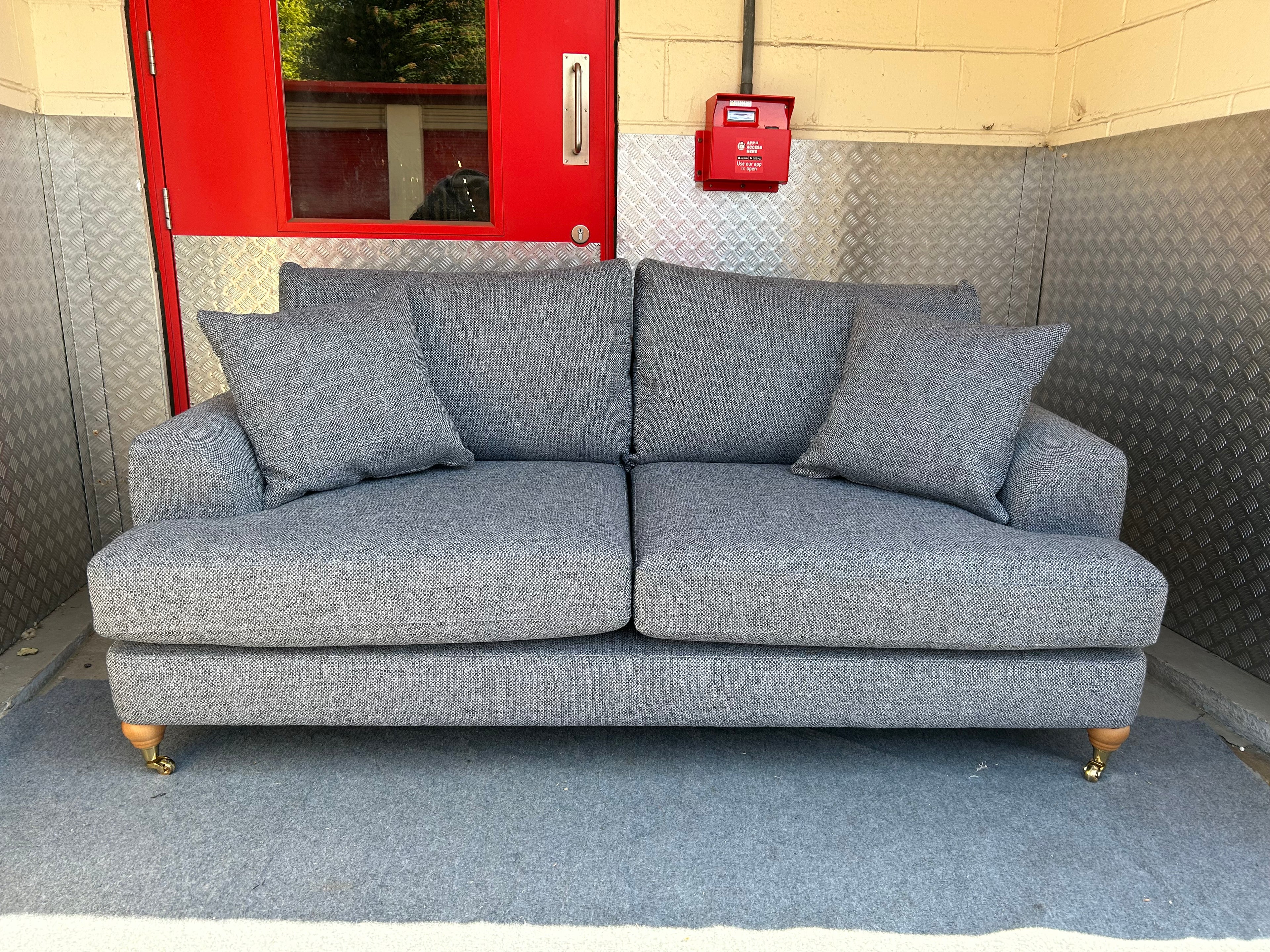 NEXT Parker Small 3 Seater Sofa in Dark Blue Chunky Weave