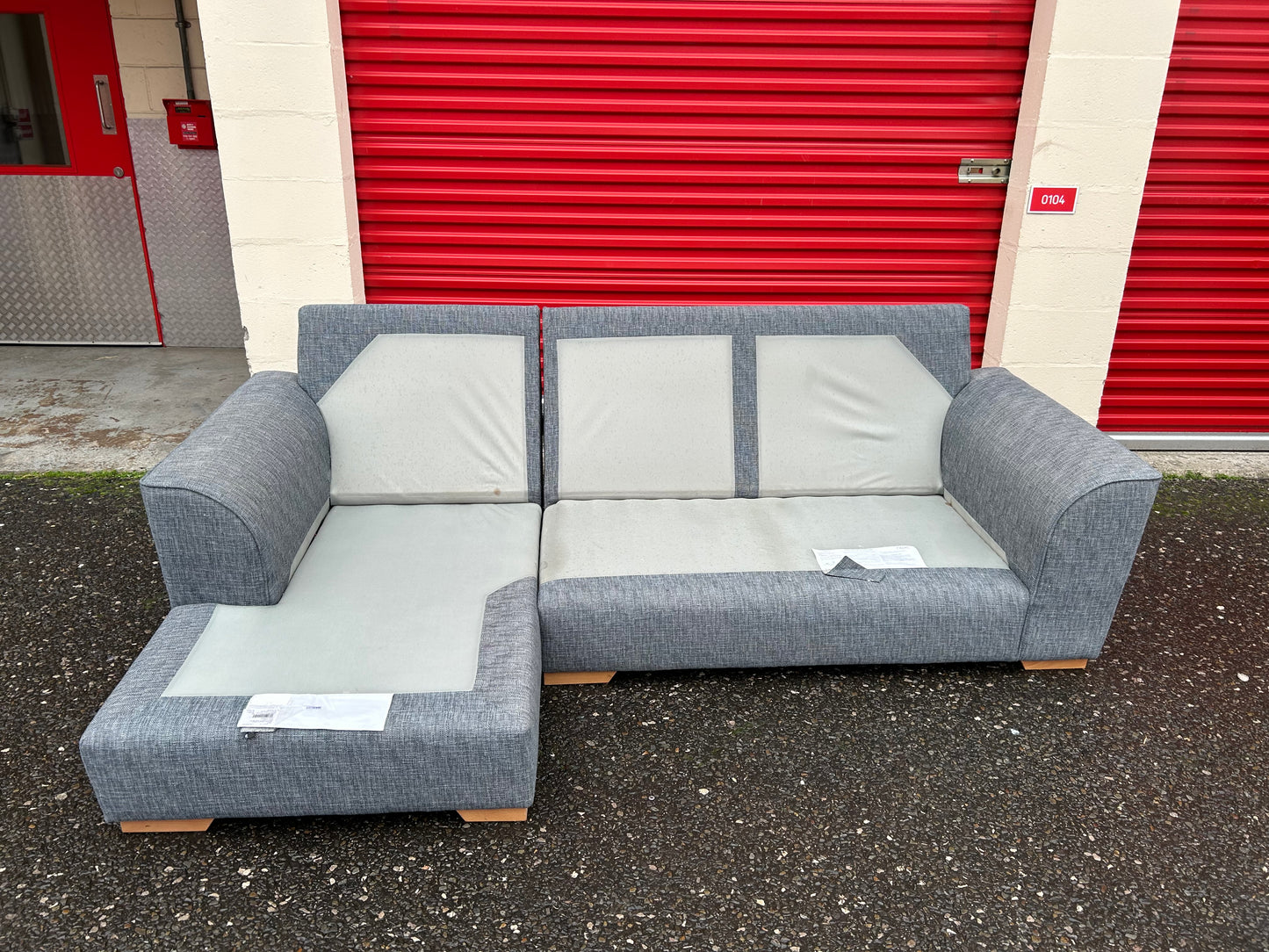 Next Stamford Grey/Blue Corner Sofa