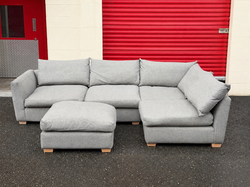Grey Sofa Workshop Corner Sofa & Foot Stool