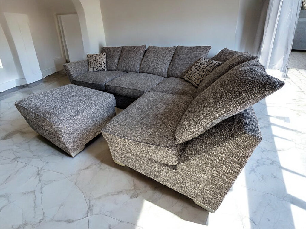 Furniture Village Corner Sofa + Stool