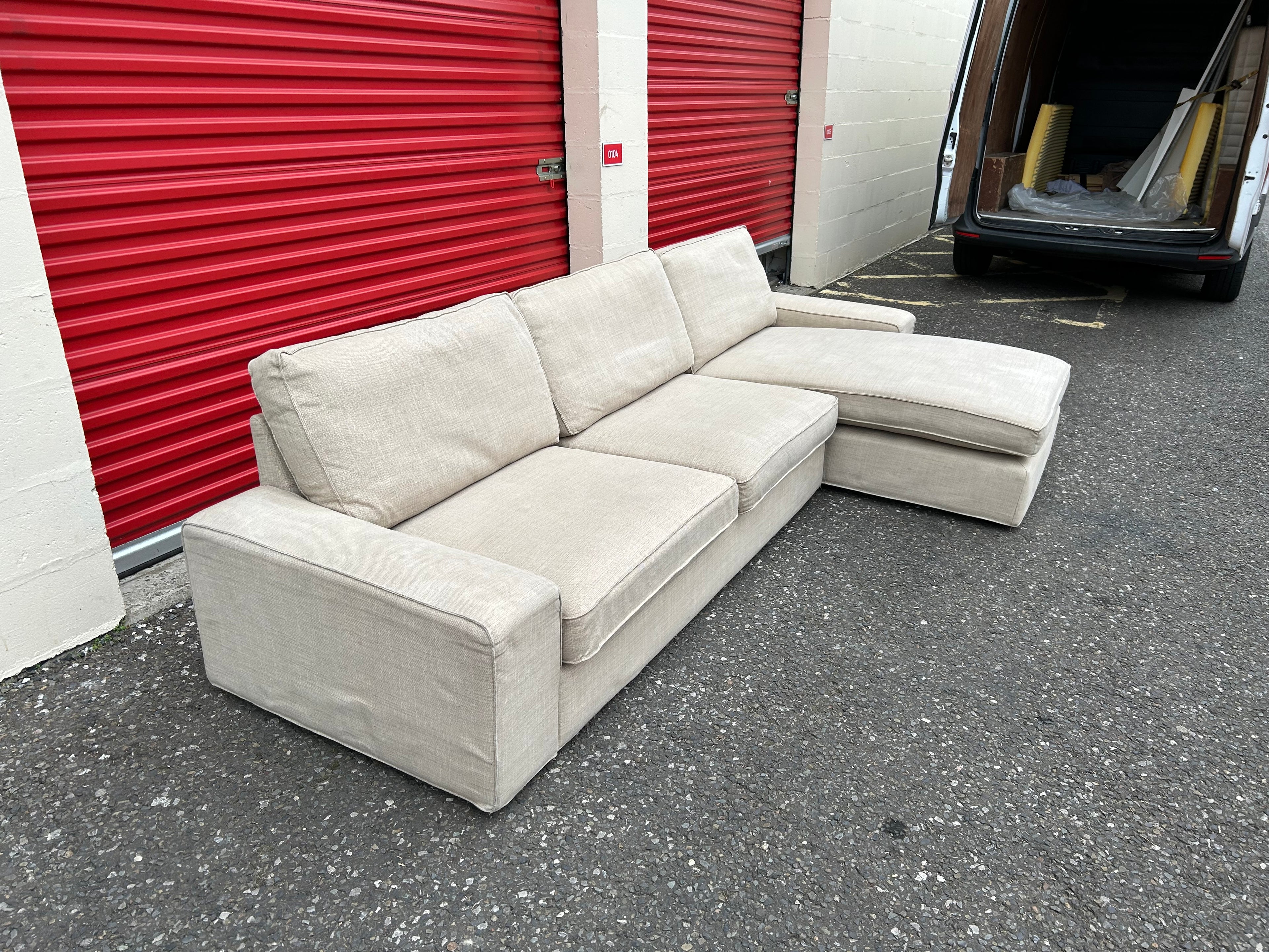 Beige Ikea Kivik L Shape Sofa