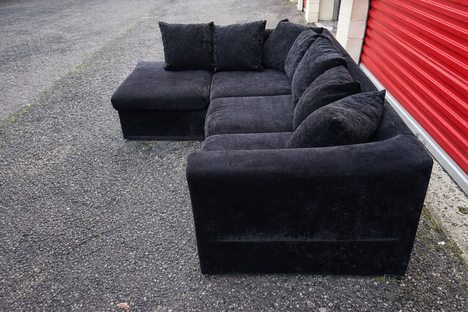 Black Velvet Corner Sofa
