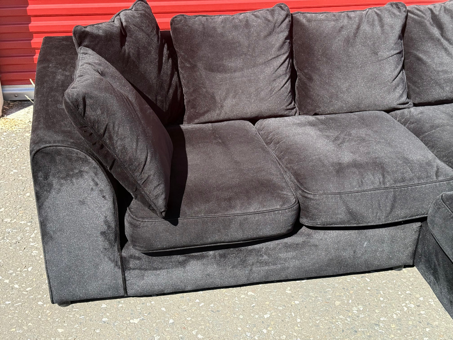 (Ex-Display) Plush Black Corner Sofa