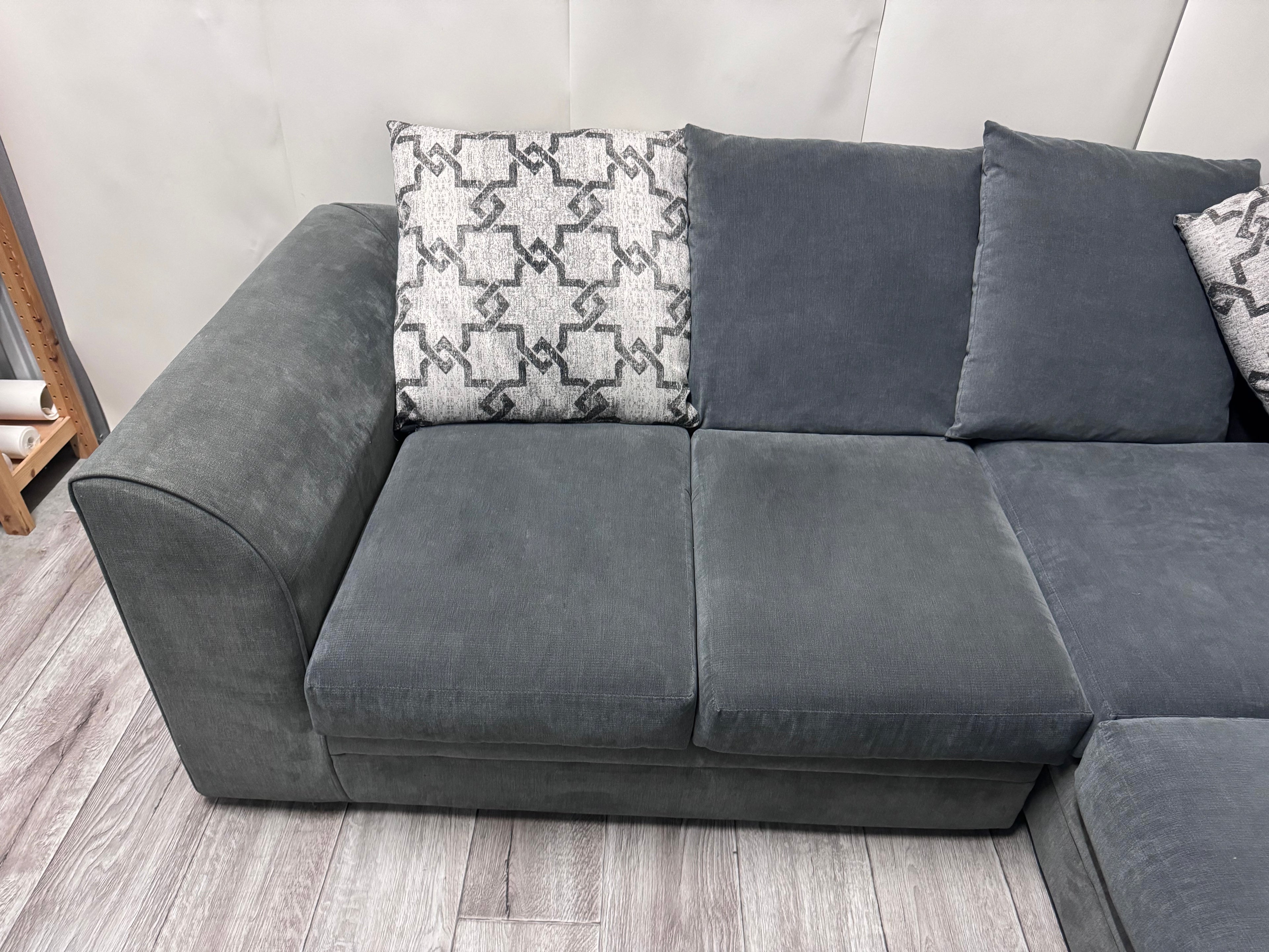 Grey Compact Corner Sofa