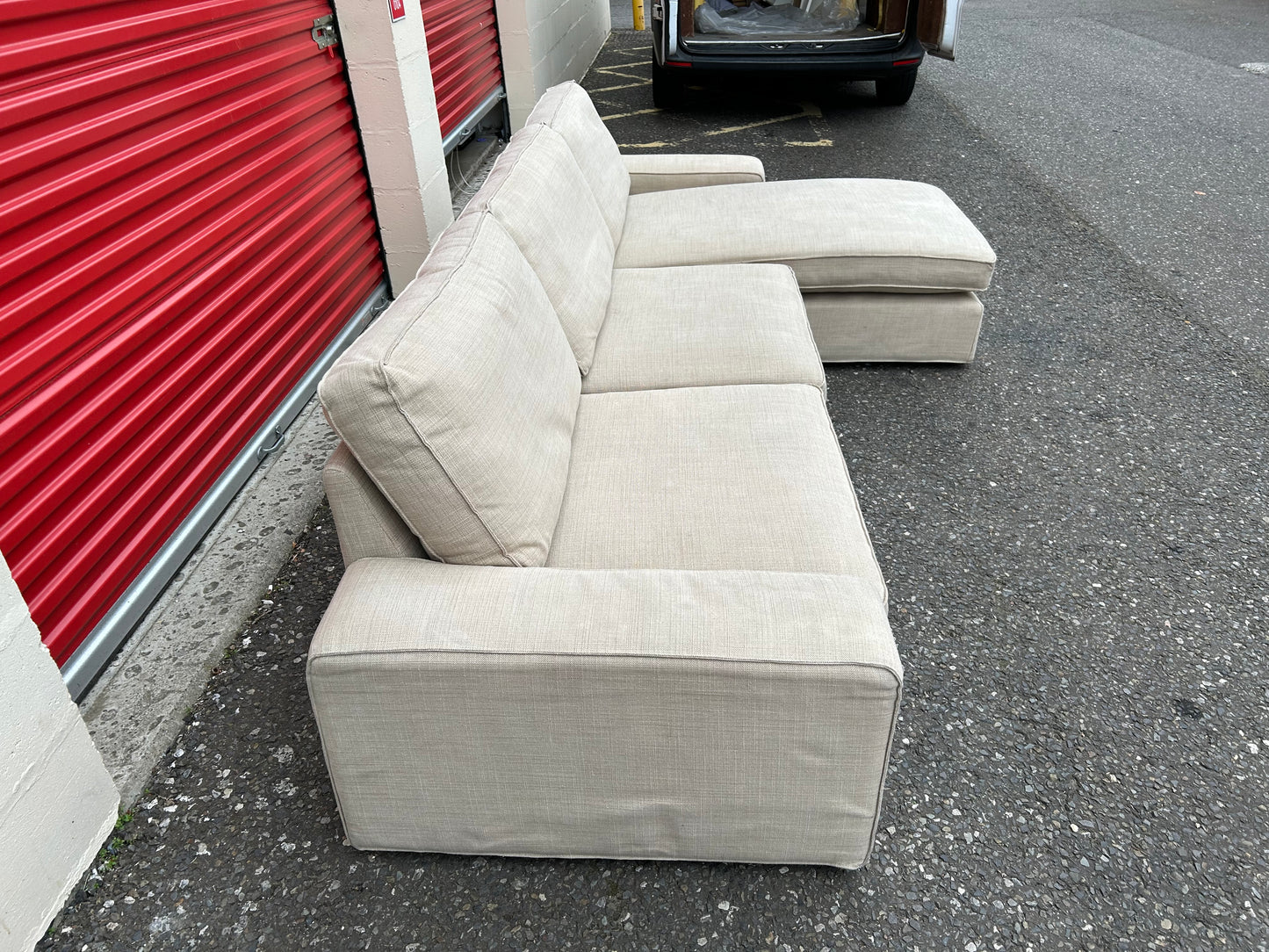 Beige Ikea Kivik L Shape Sofa