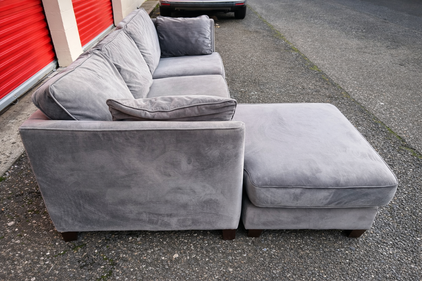 John Lewis Grey Velvet Corner Sofa