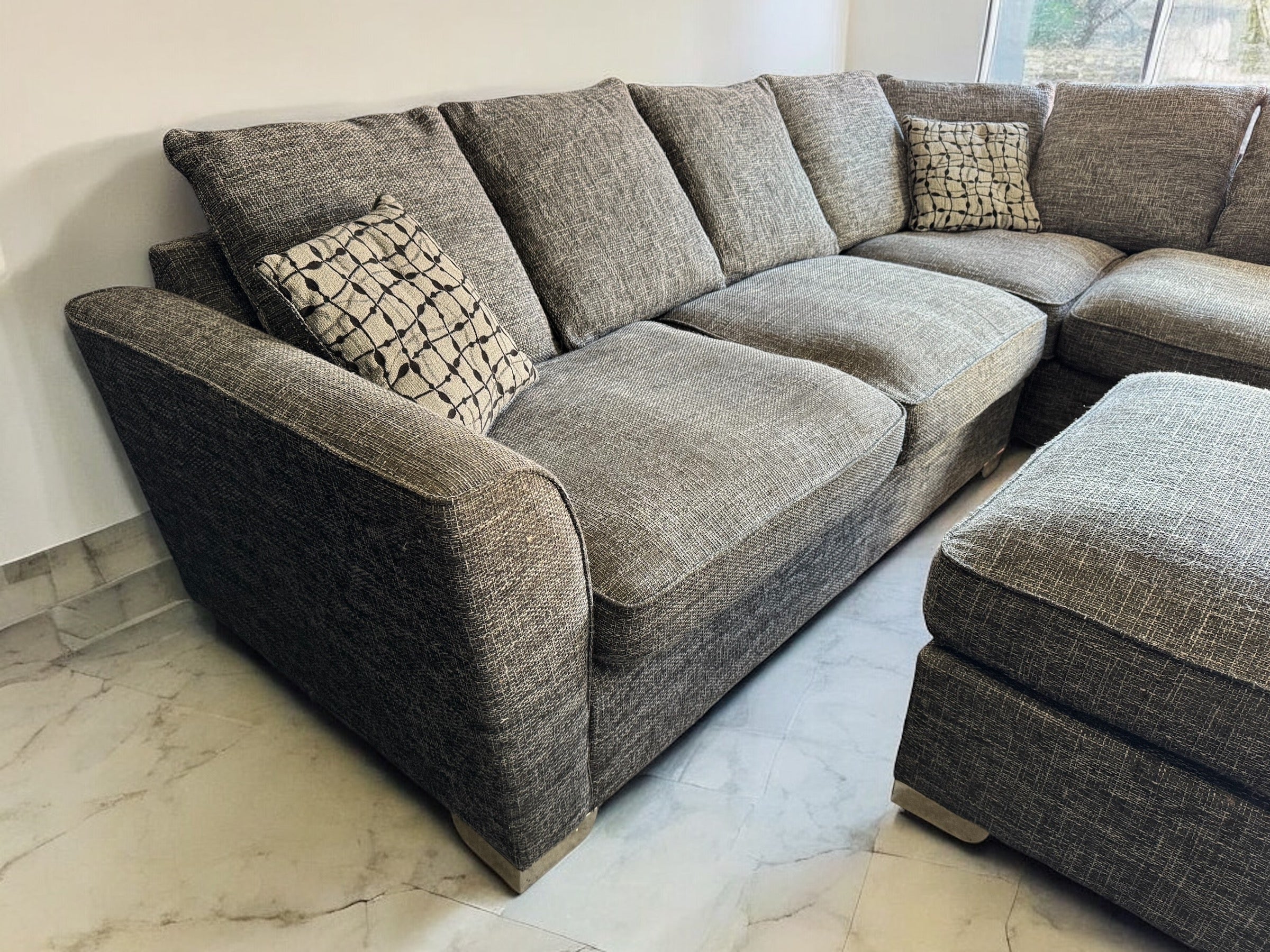 Furniture Village Corner Sofa + Stool