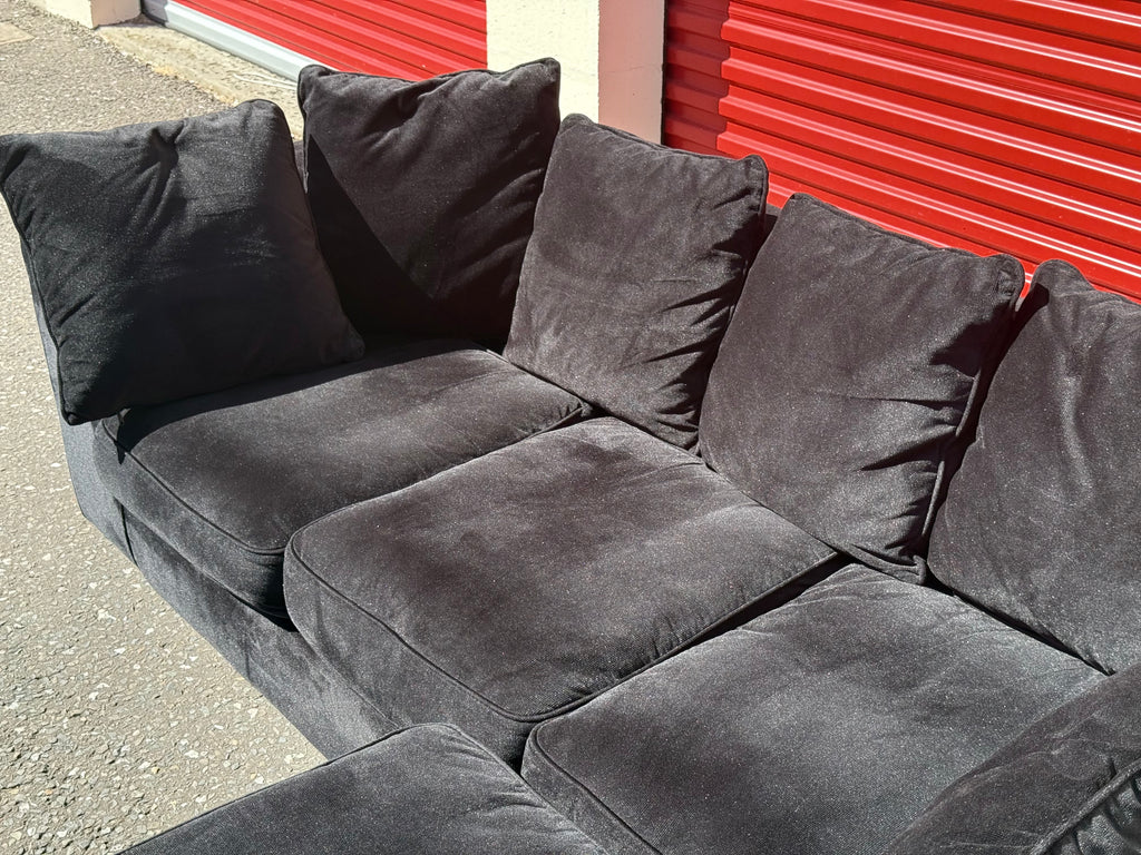(Ex-Display) Plush Black Corner Sofa