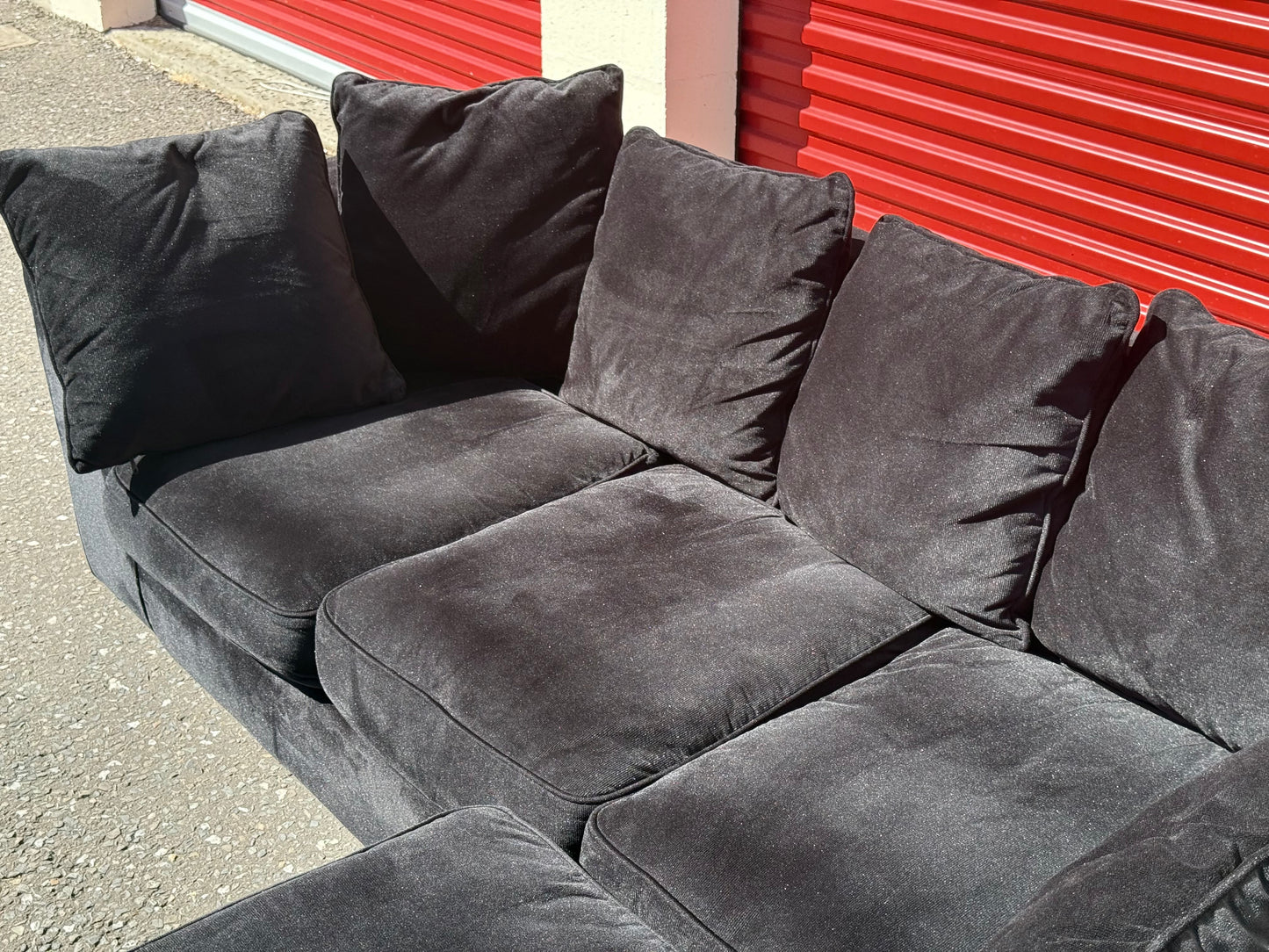 (Ex-Display) Plush Black Corner Sofa