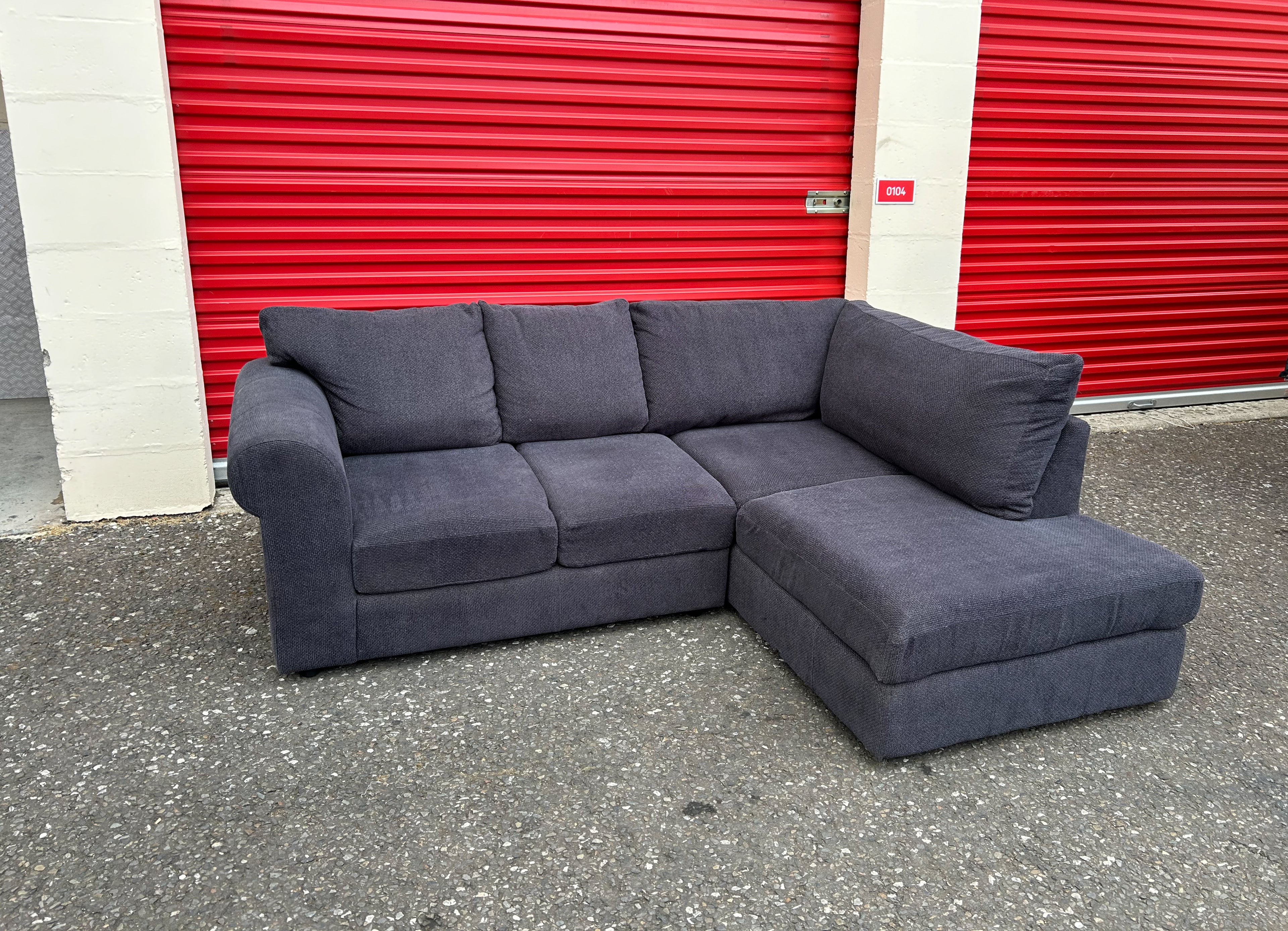 Dark Grey Fabric Corner Sofa