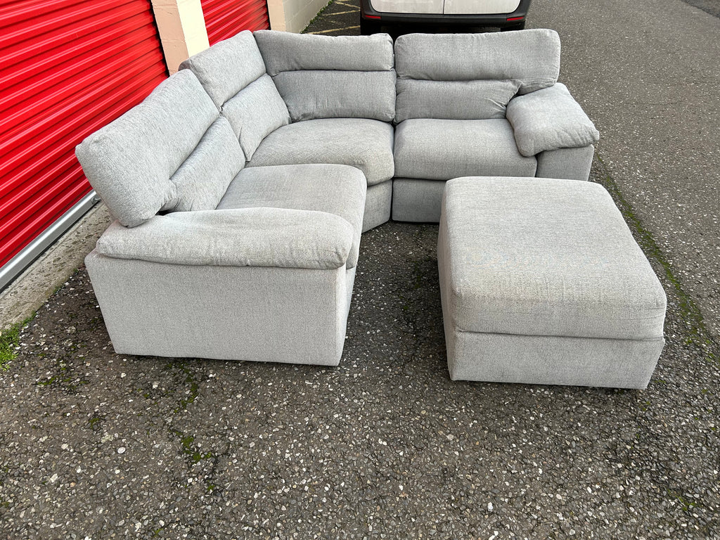Oak Furniture Land Modular Corner Sofa & Footstool