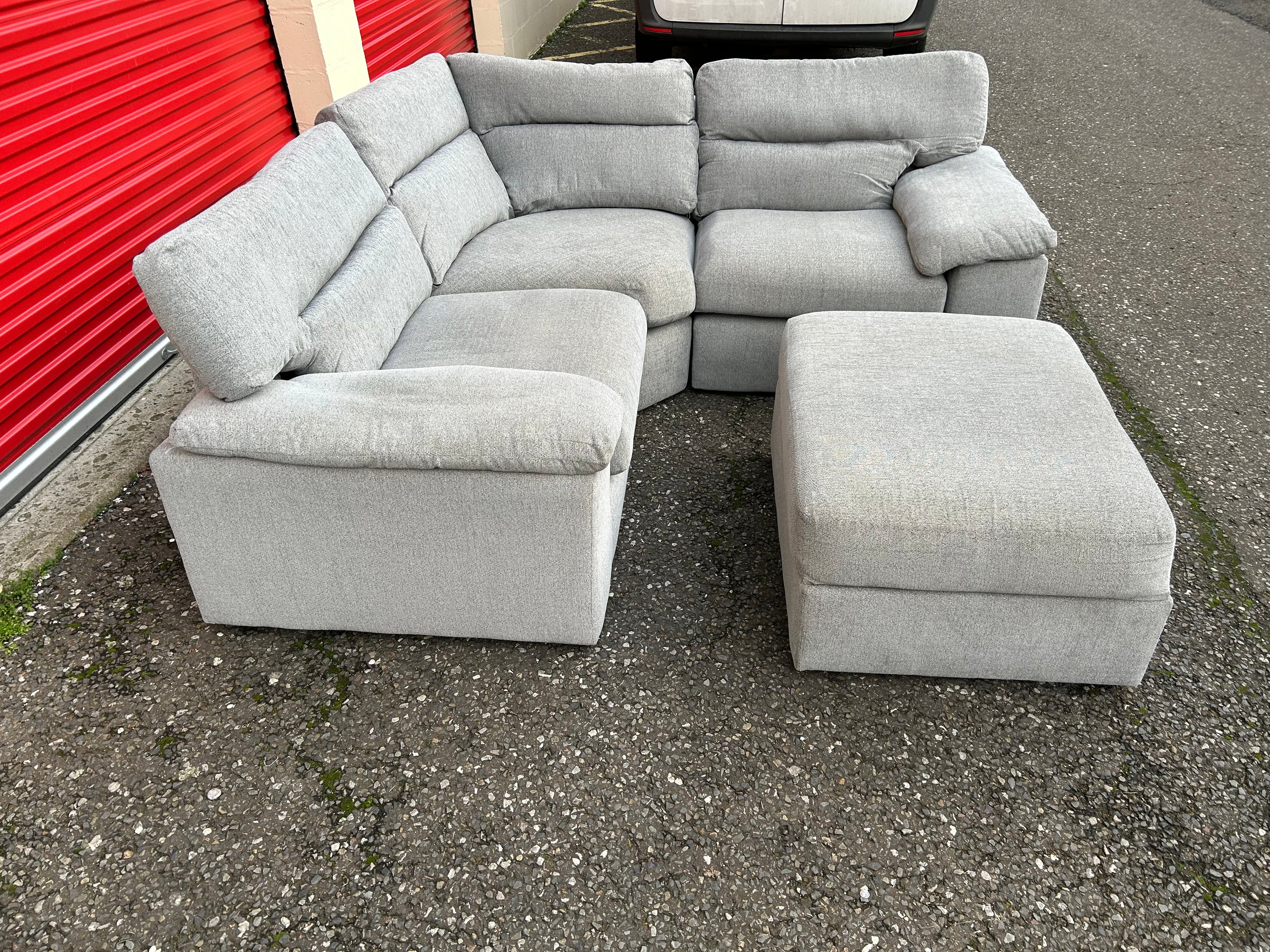 Oak Furniture Land Modular Corner Sofa & Footstool