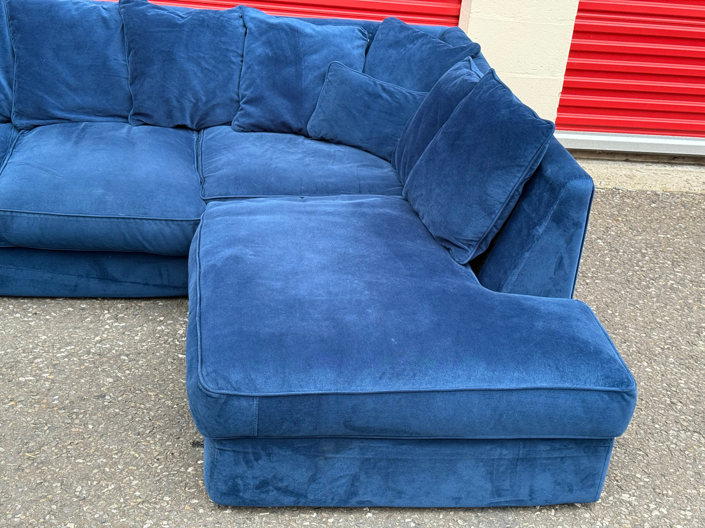 Blue Velvet Corner Sofa