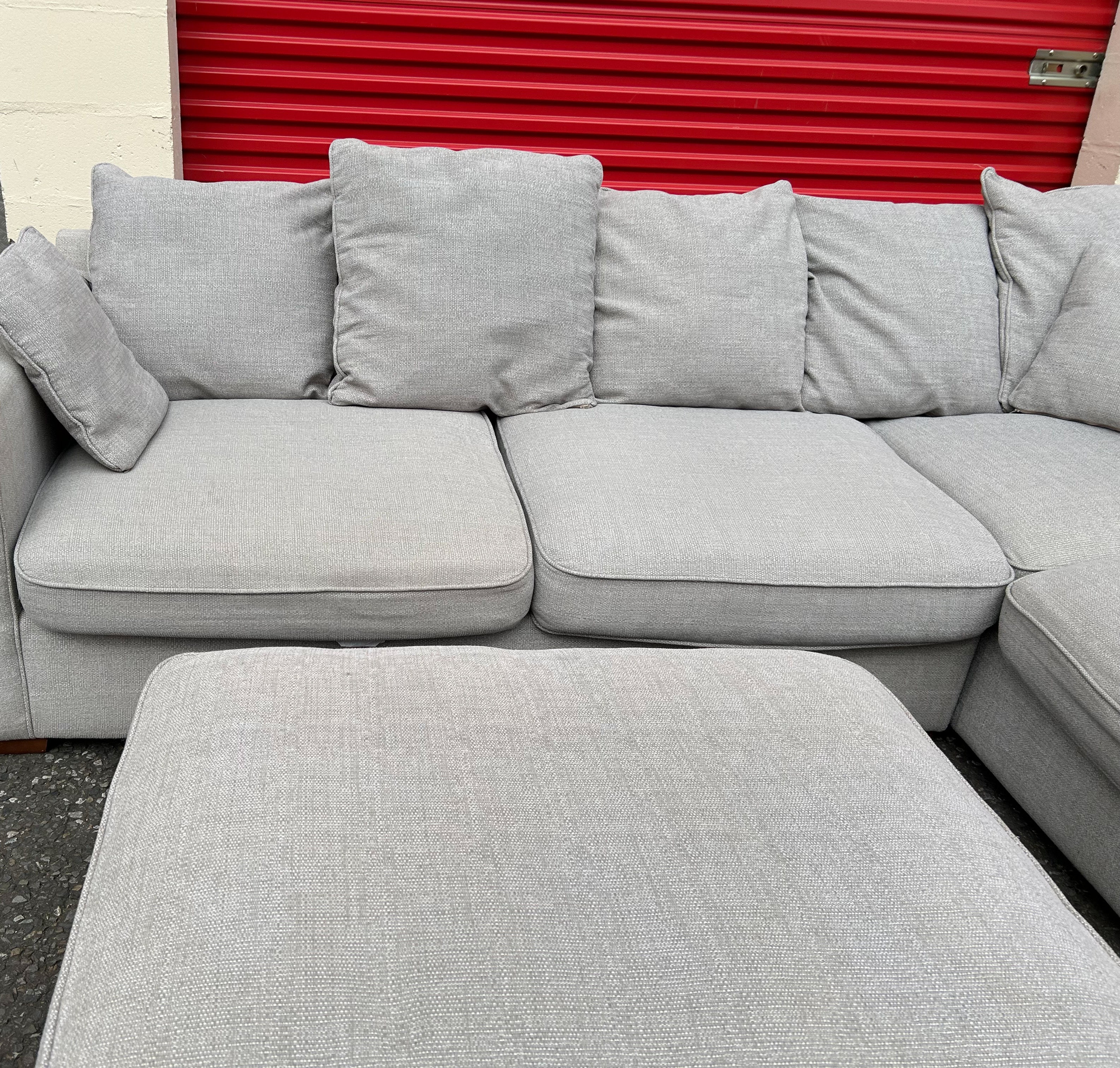 Furniture Village Grey Corner Sofa & Footstool