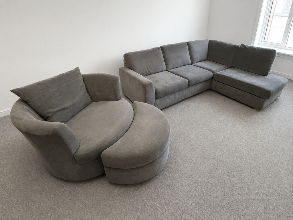 DFS Orka Corner Sofa & Cuddle Chair