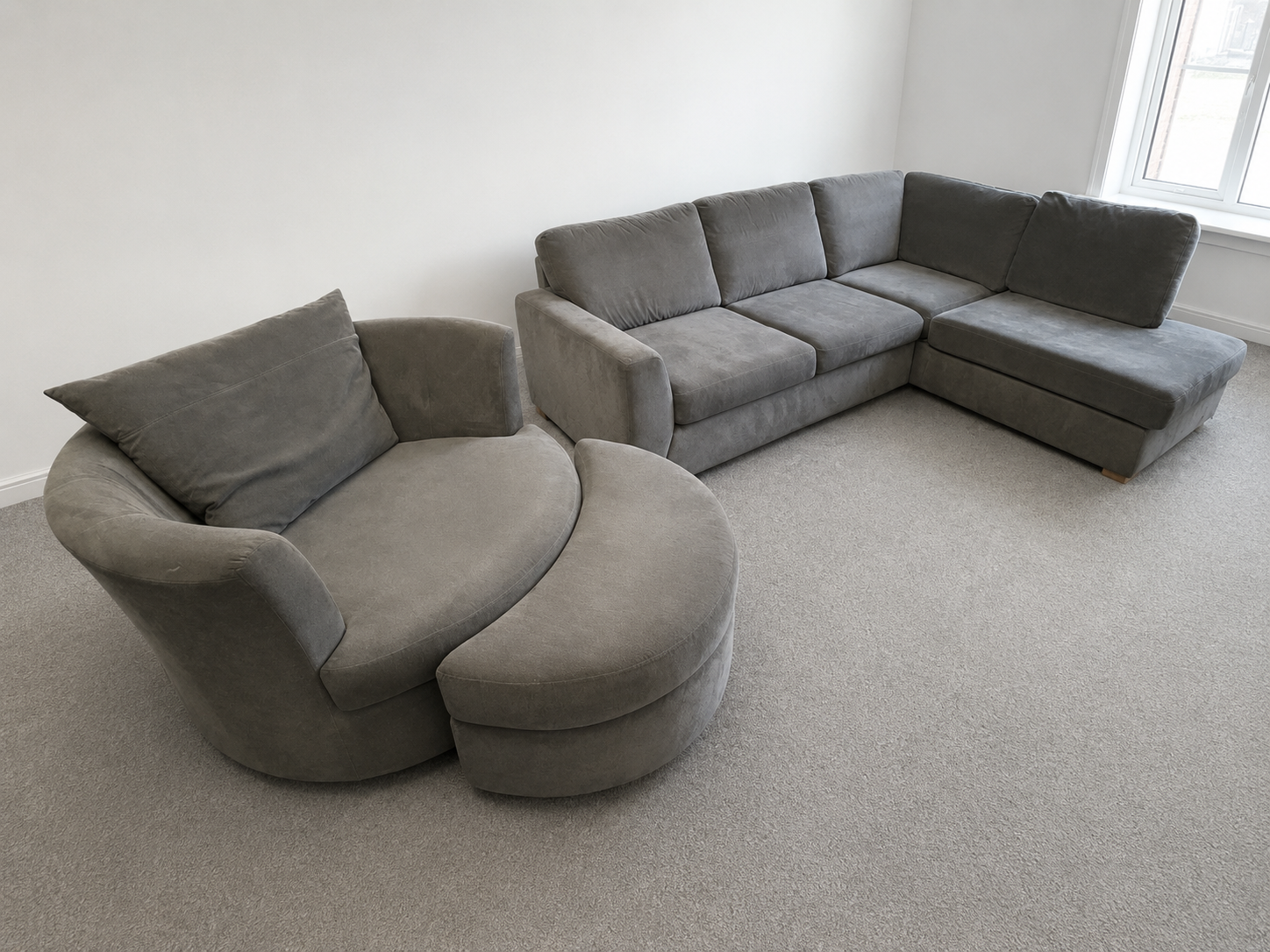 DFS Orka Corner Sofa & Cuddle Chair