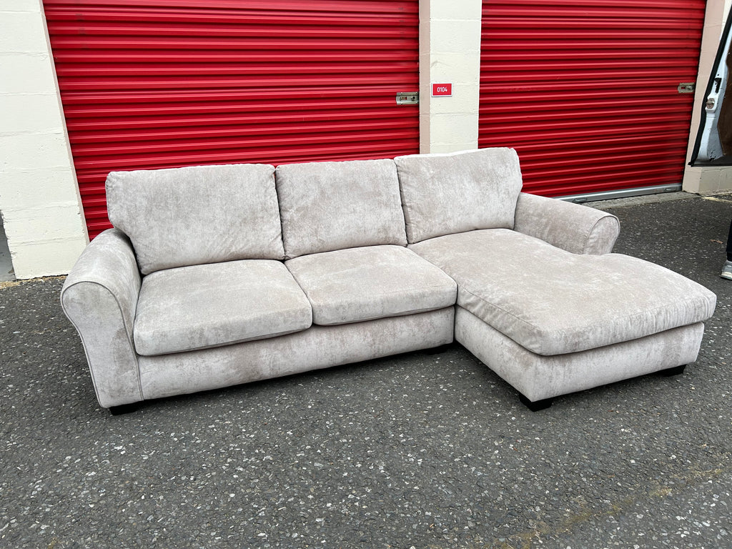 Habitat Beige Chenille Corner Sofa