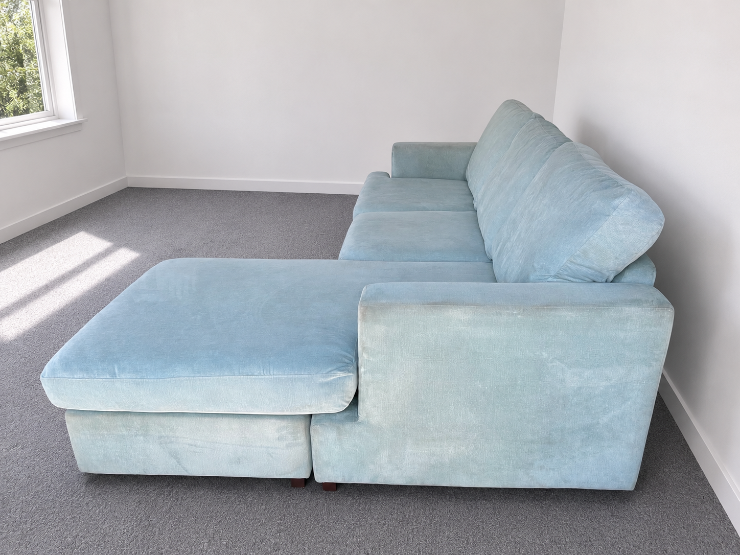 DFS Freya Light Blue L Shape Sofa