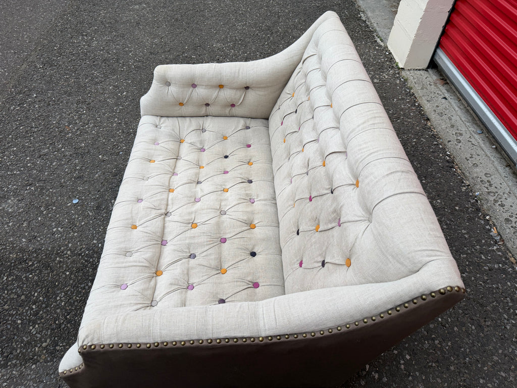 Handmade Linen 2 Seater Sofa