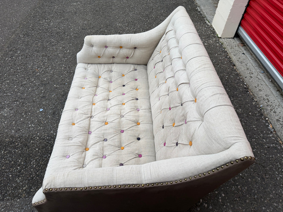 Handmade Linen 2 Seater Sofa