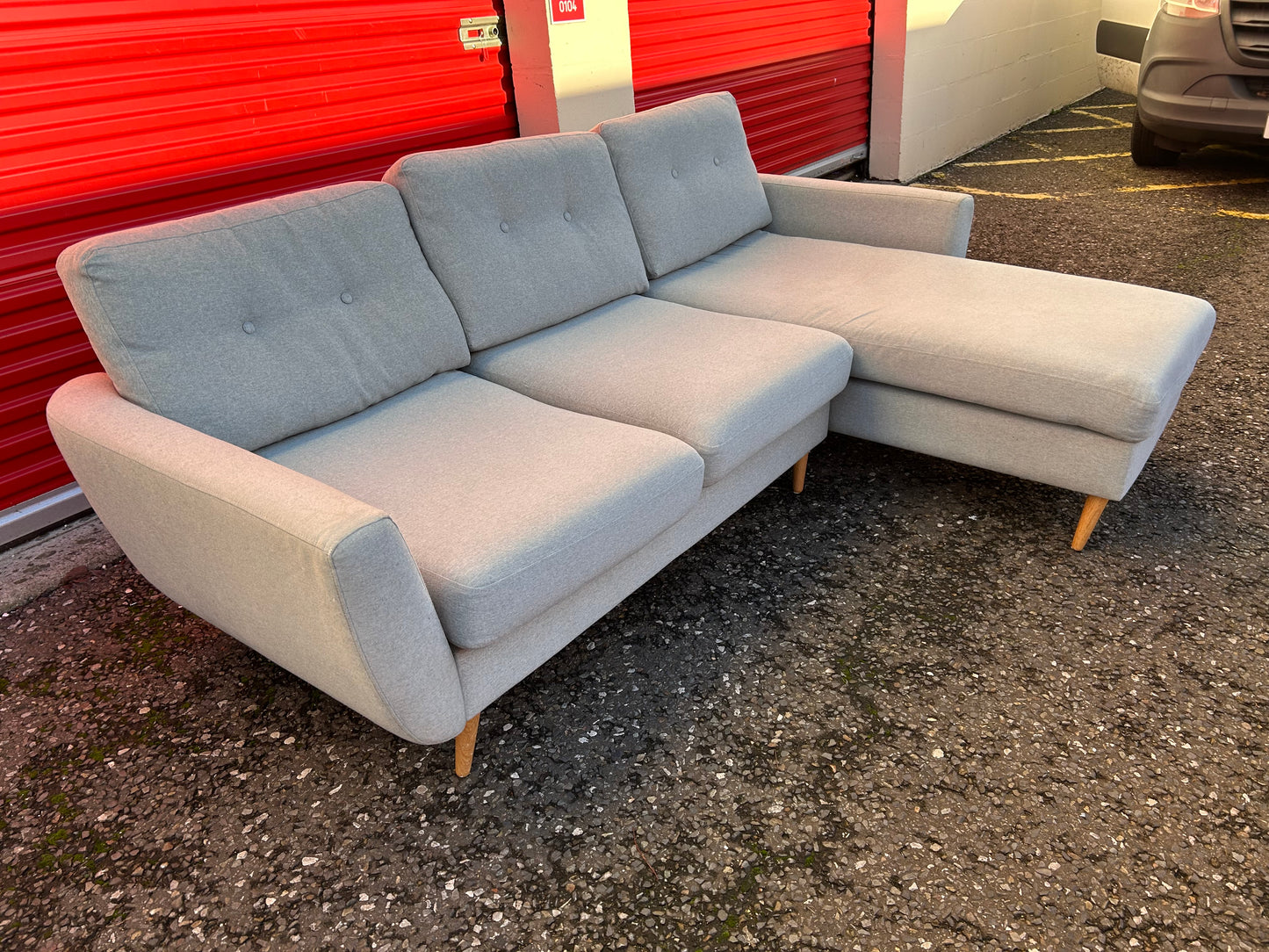 Light Blue L Shape Sofa