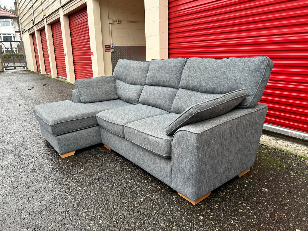 Next Stamford Grey/Blue Corner Sofa