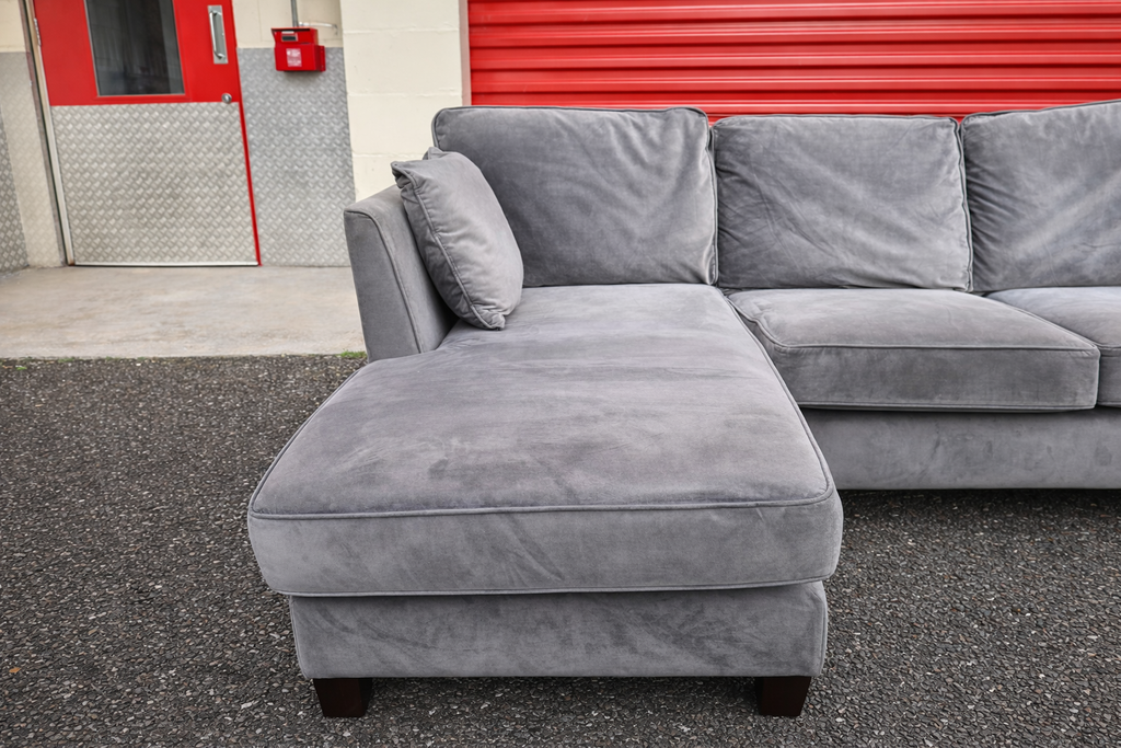 John Lewis Grey Velvet Corner Sofa