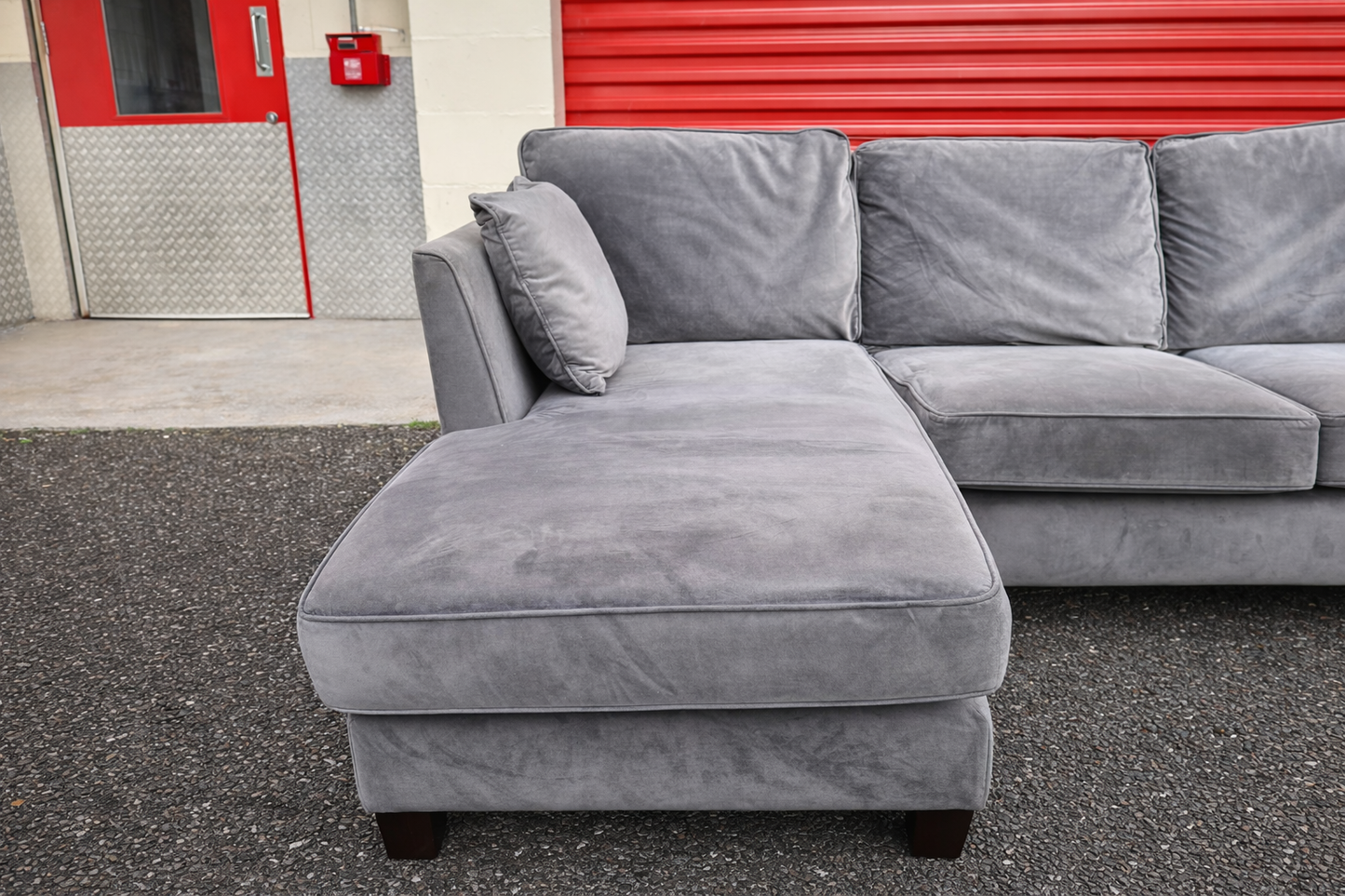 John Lewis Grey Velvet Corner Sofa