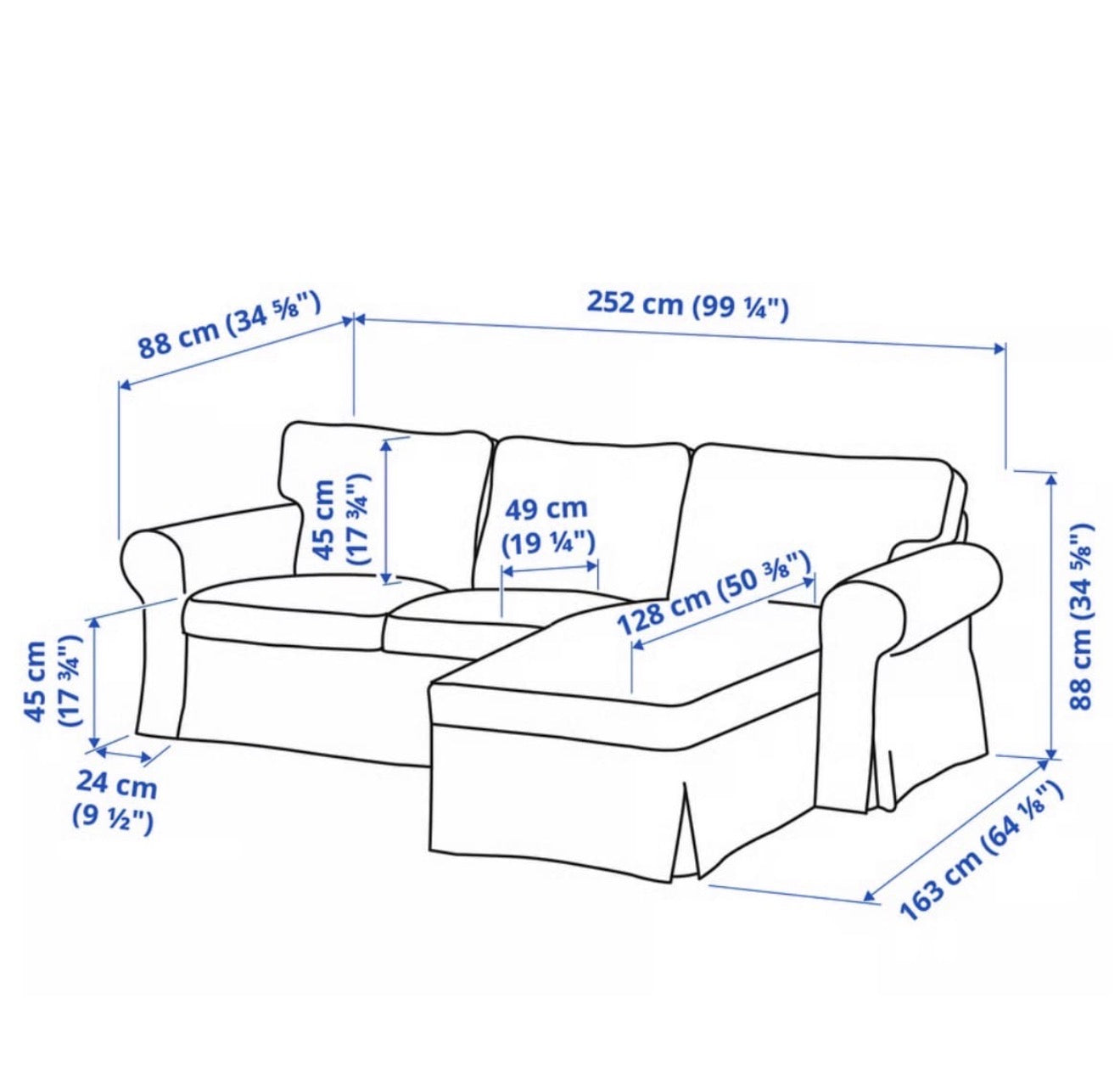 IKEA Ektorp Corner Sofa Bed