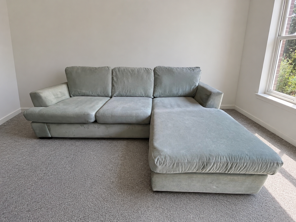 DFS Freya Light Blue L Shape Sofa