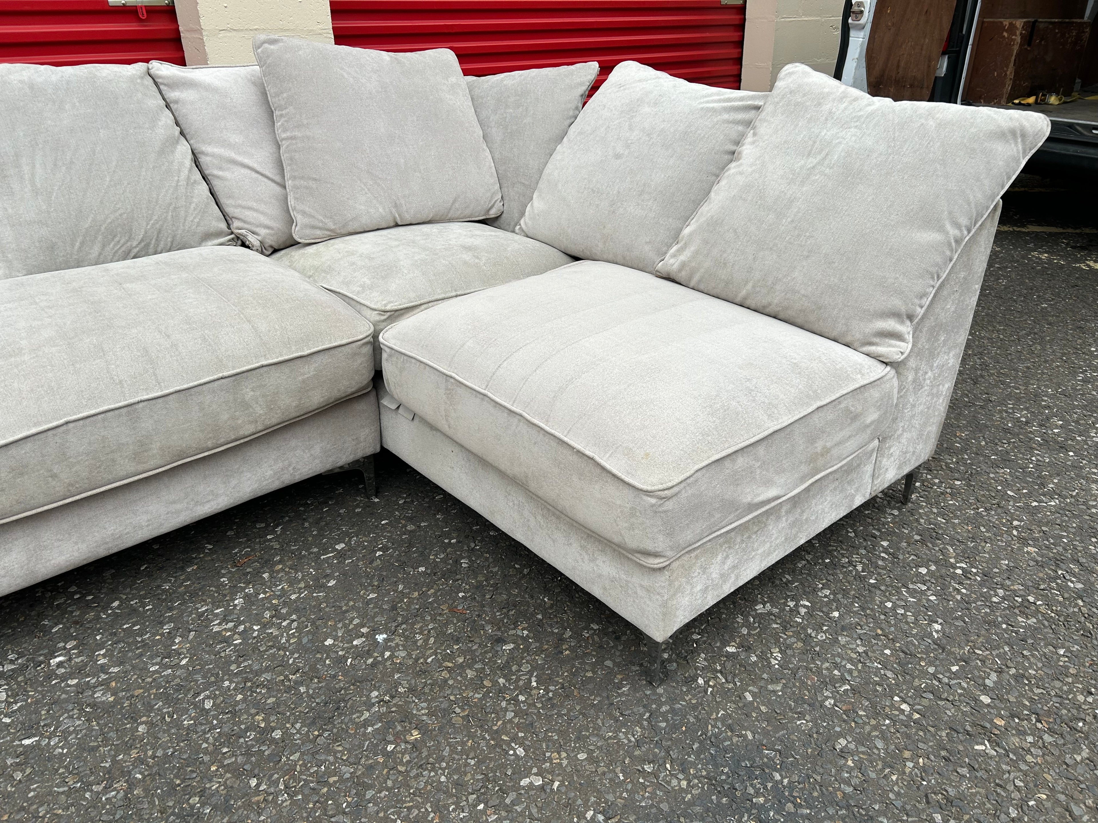 Plush Cream Corner Sofa