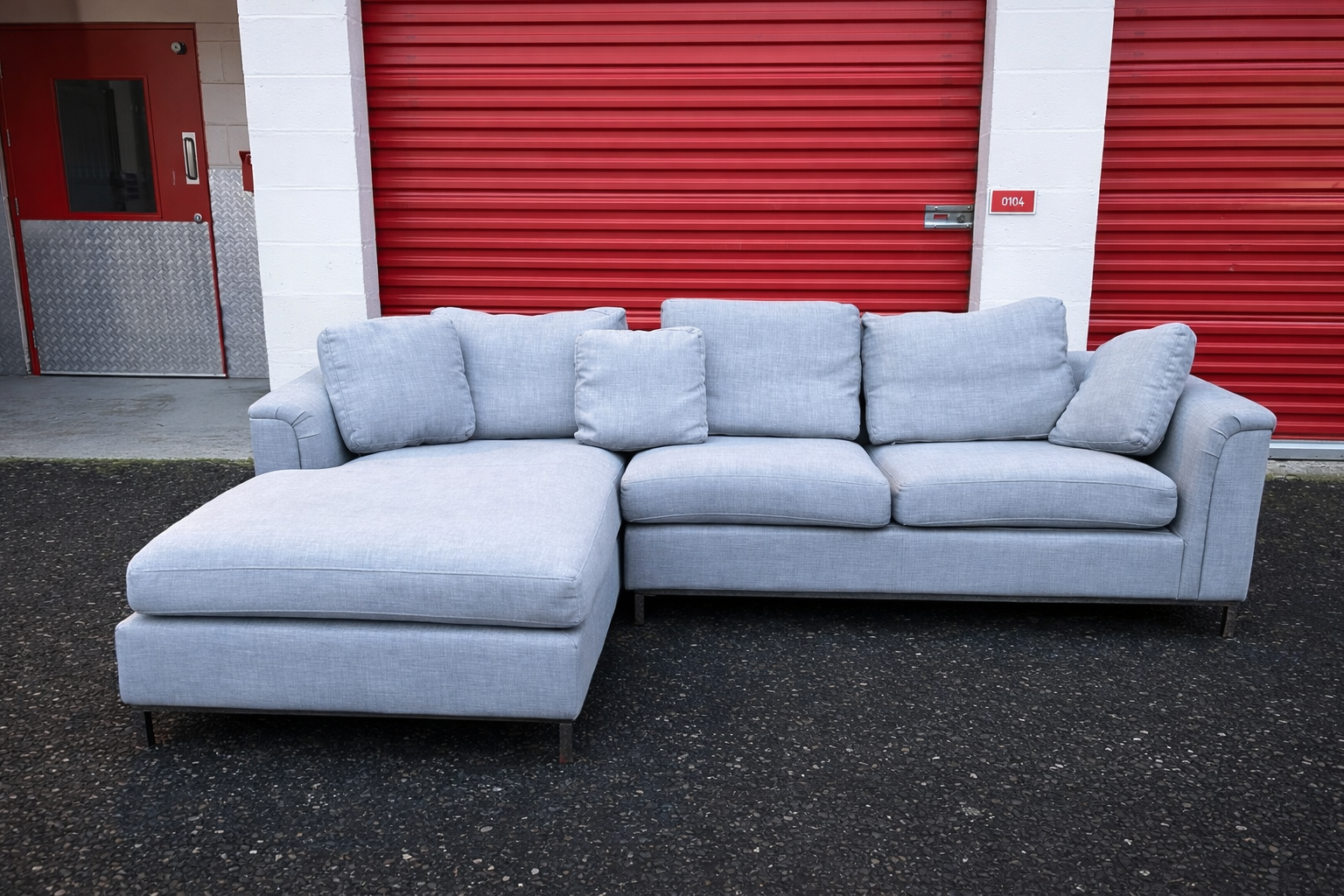 Daals Grey/Pale Blue L Shape Sofa
