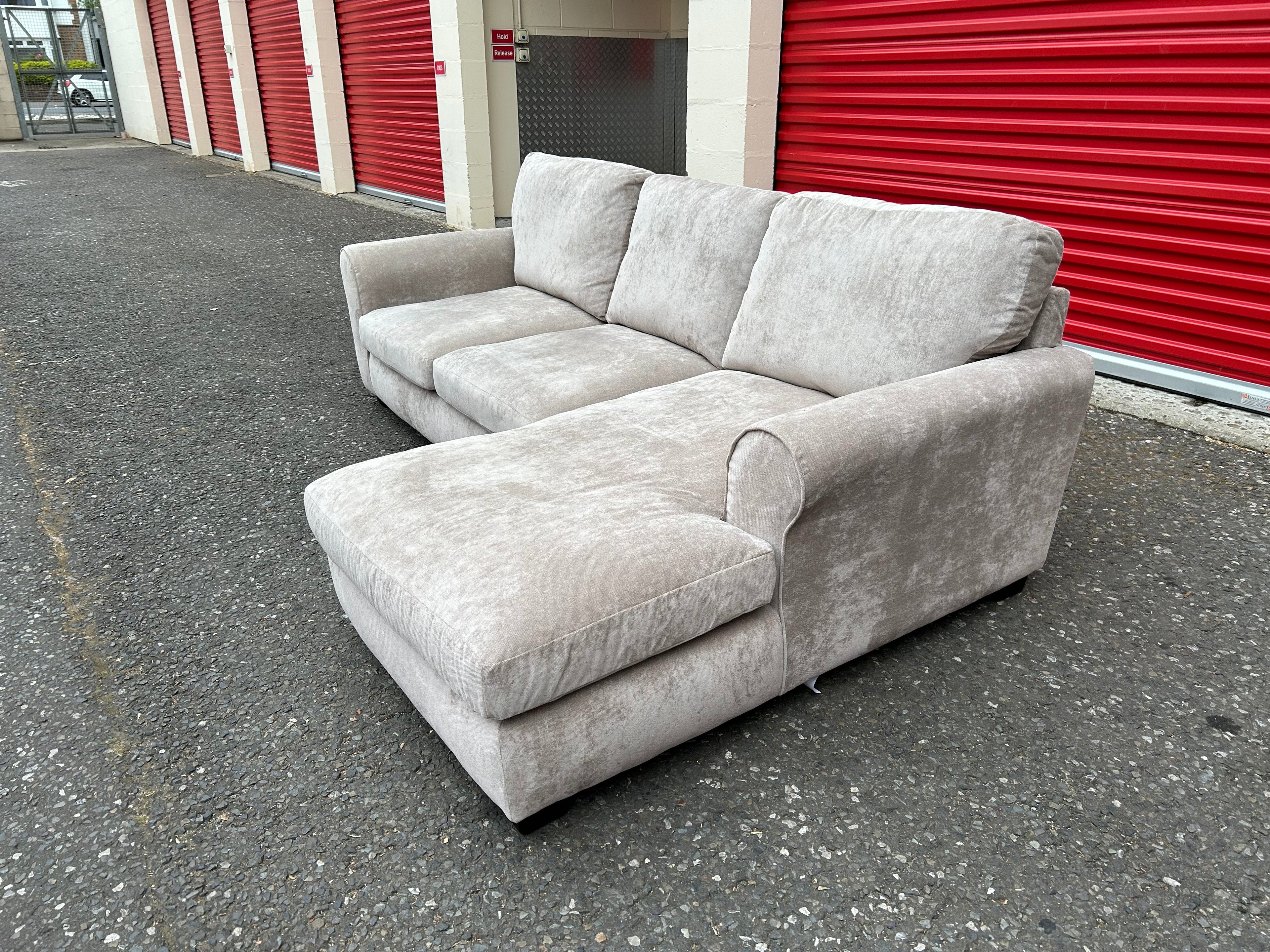 Habitat Beige Chenille Corner Sofa